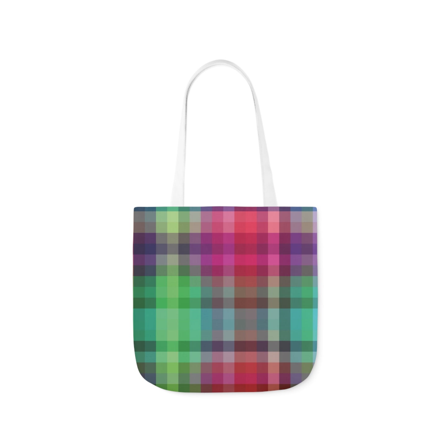 Rainbow Multi Colour Tartan Pattern Shoulder Tote Bag