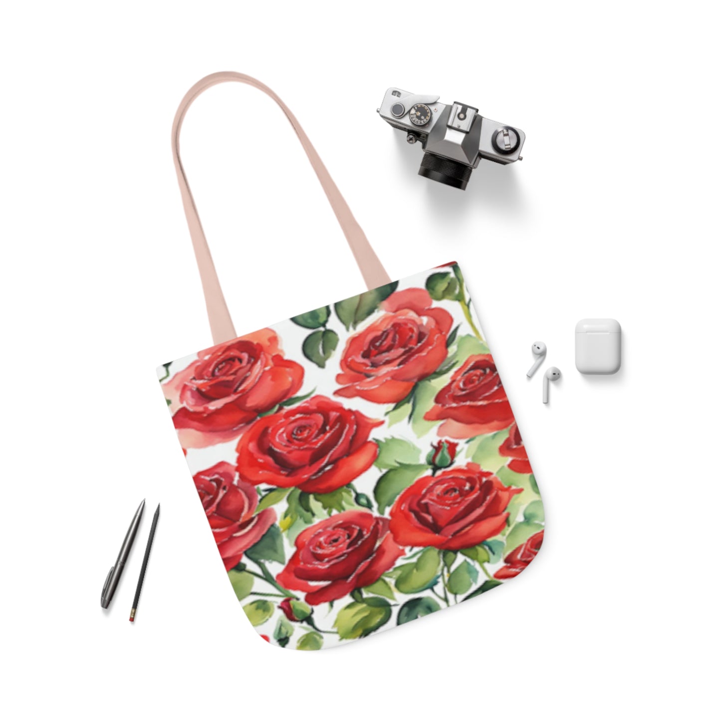 Large Red Roses Shoulder Tote Bag