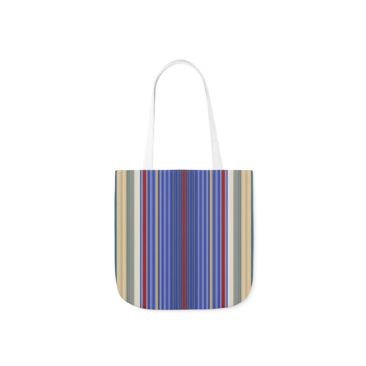 Royal Blue And Scarlet Red Stripes Pattern Shoulder Tote Bag