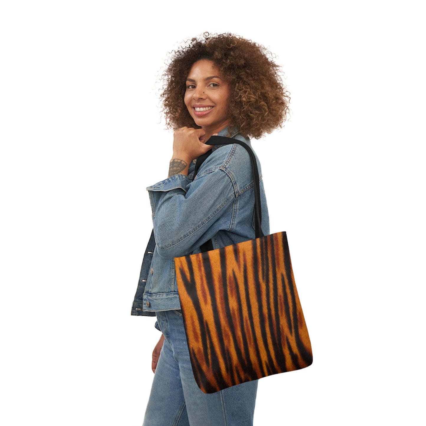 Tiger Fur Stripes Shoulder Tote Bag