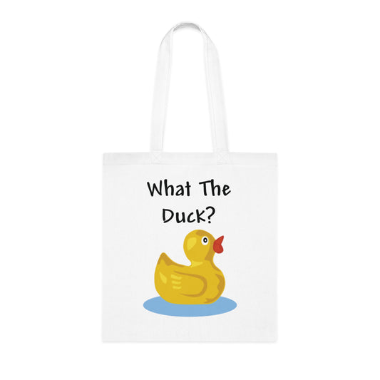 What The Duck Funny Cartoon Cotton Shopping Tote Bag