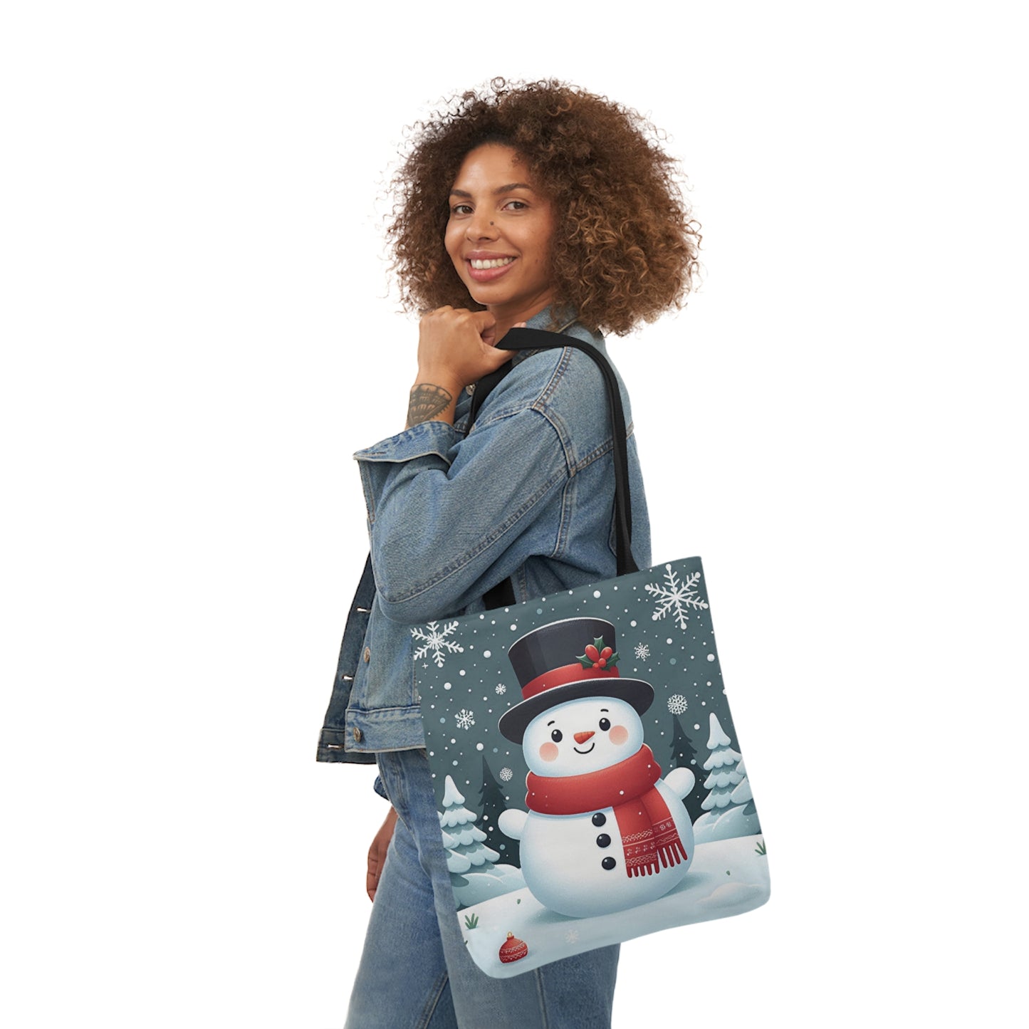 Christmas Snowman Winter Wonderland Shoulder Tote Bag