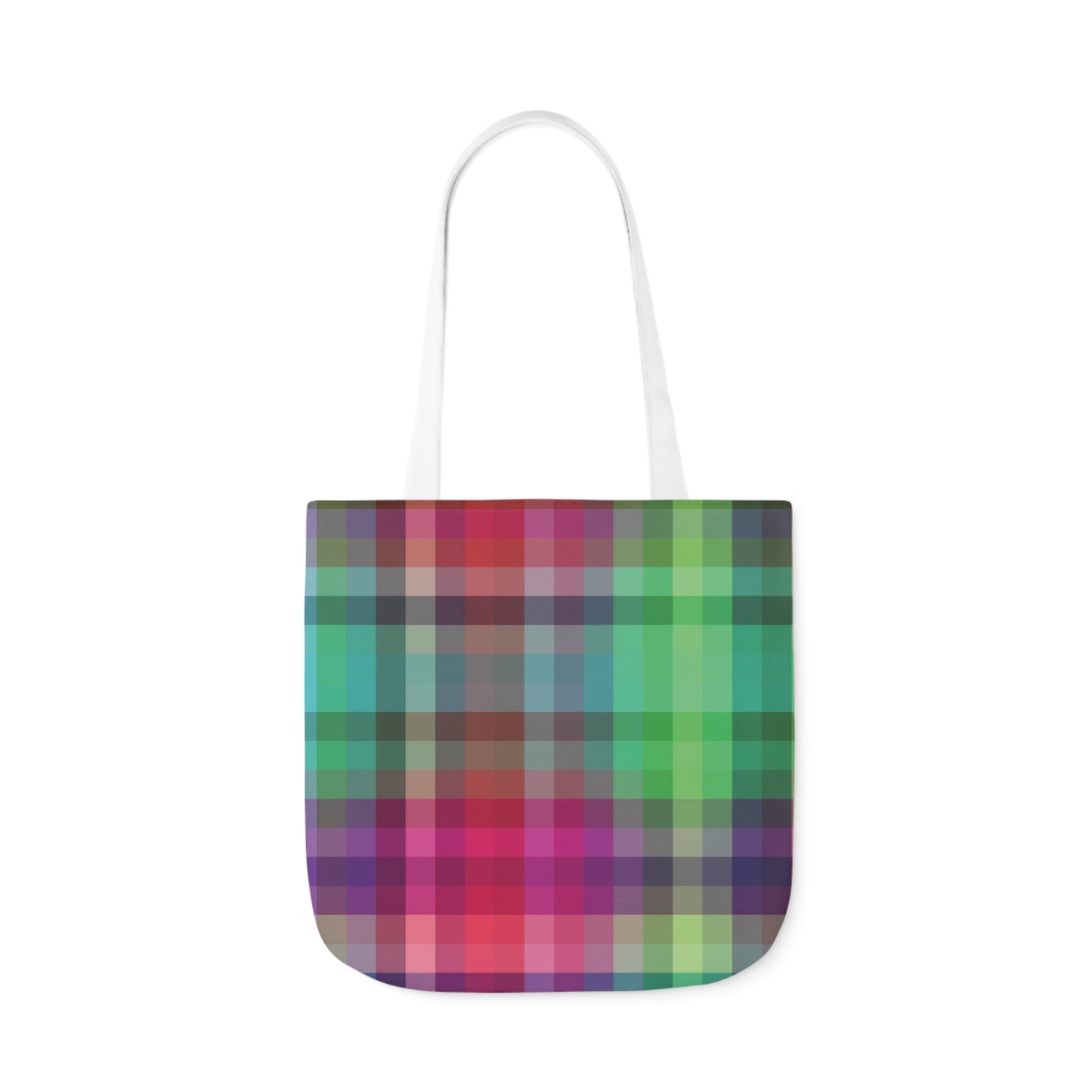 Rainbow Multi Colour Tartan Pattern Shoulder Tote Bag