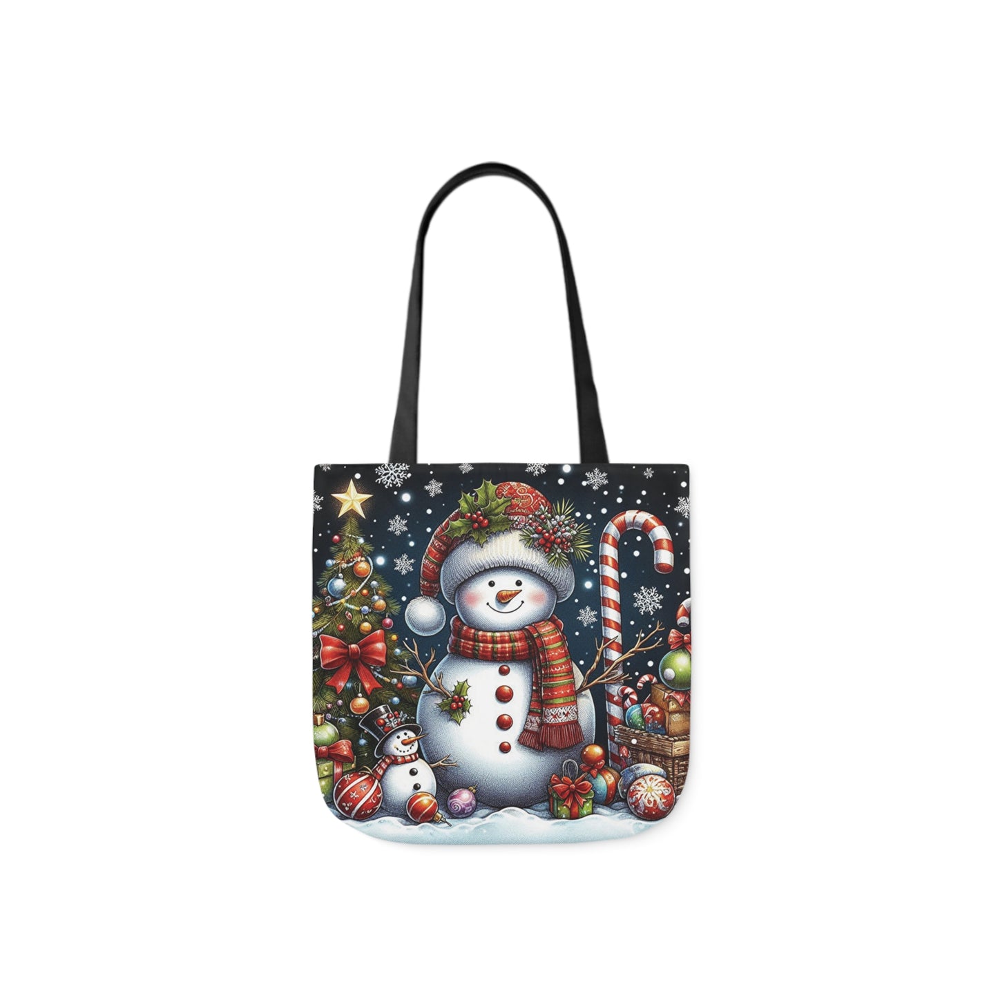 Cute Christmas Snowman Festive Delight Shoulder Tote Bag