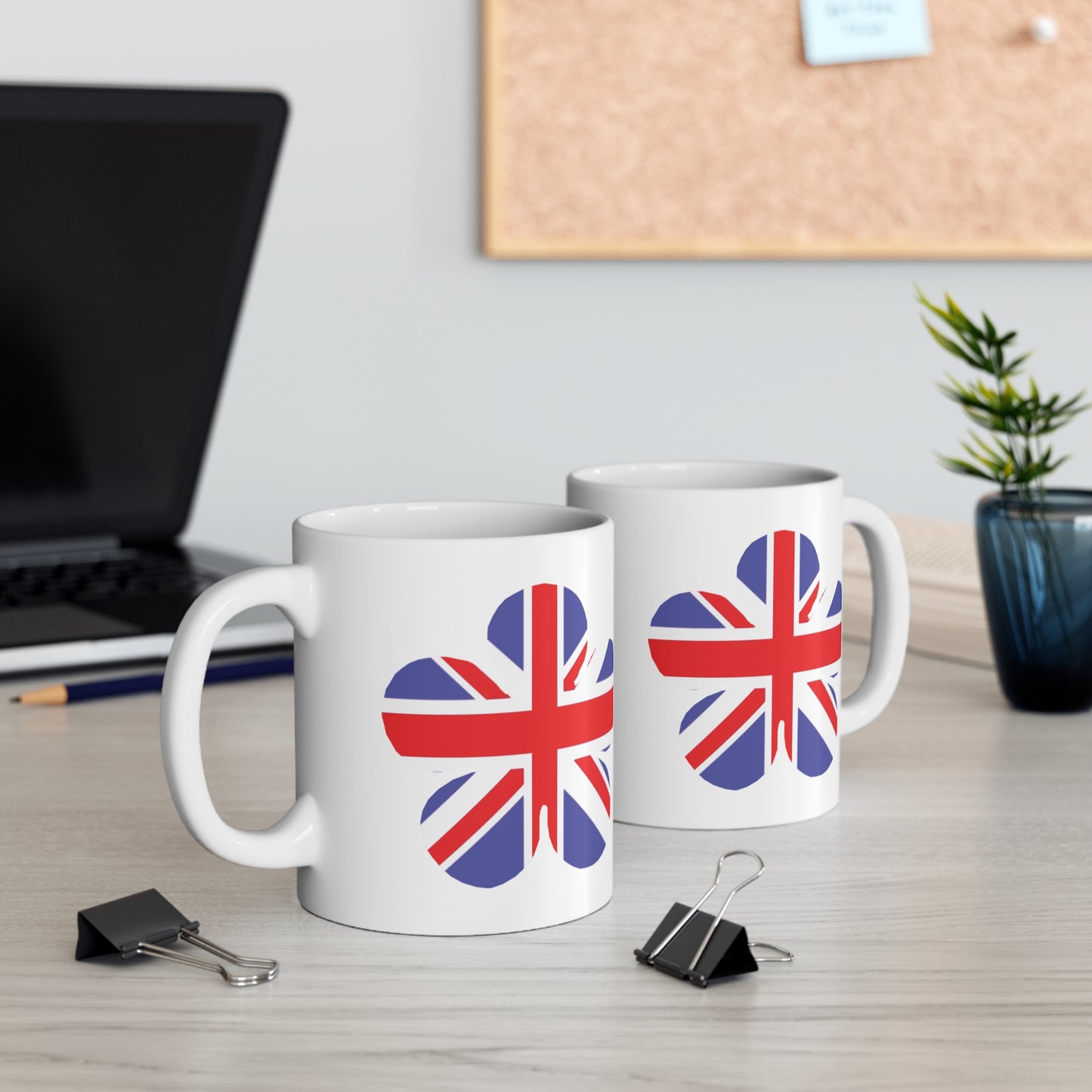 Union Jack Flag Flower Coffee Mug