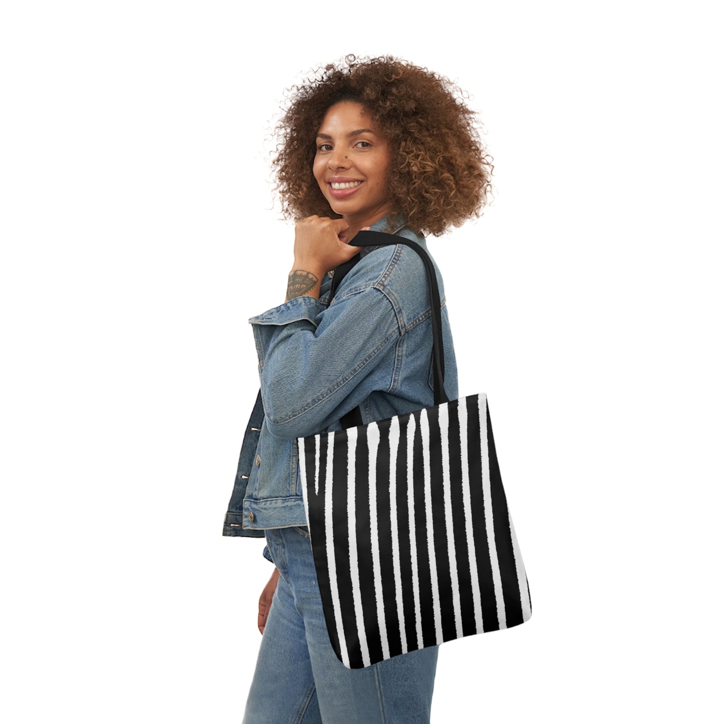 Zebra Stripes Print Pattern Shoulder Tote Bag