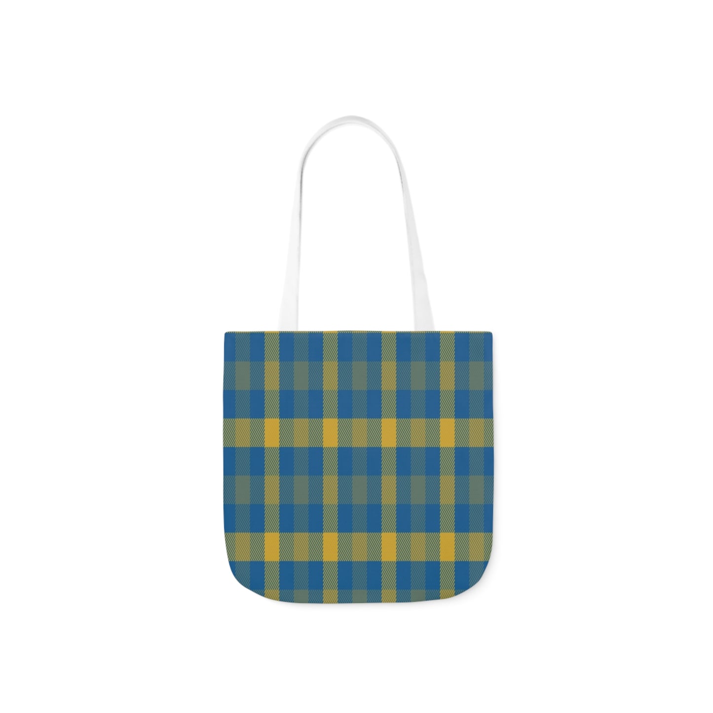 Blue and Yellow Tartan Shoulder Tote Bag