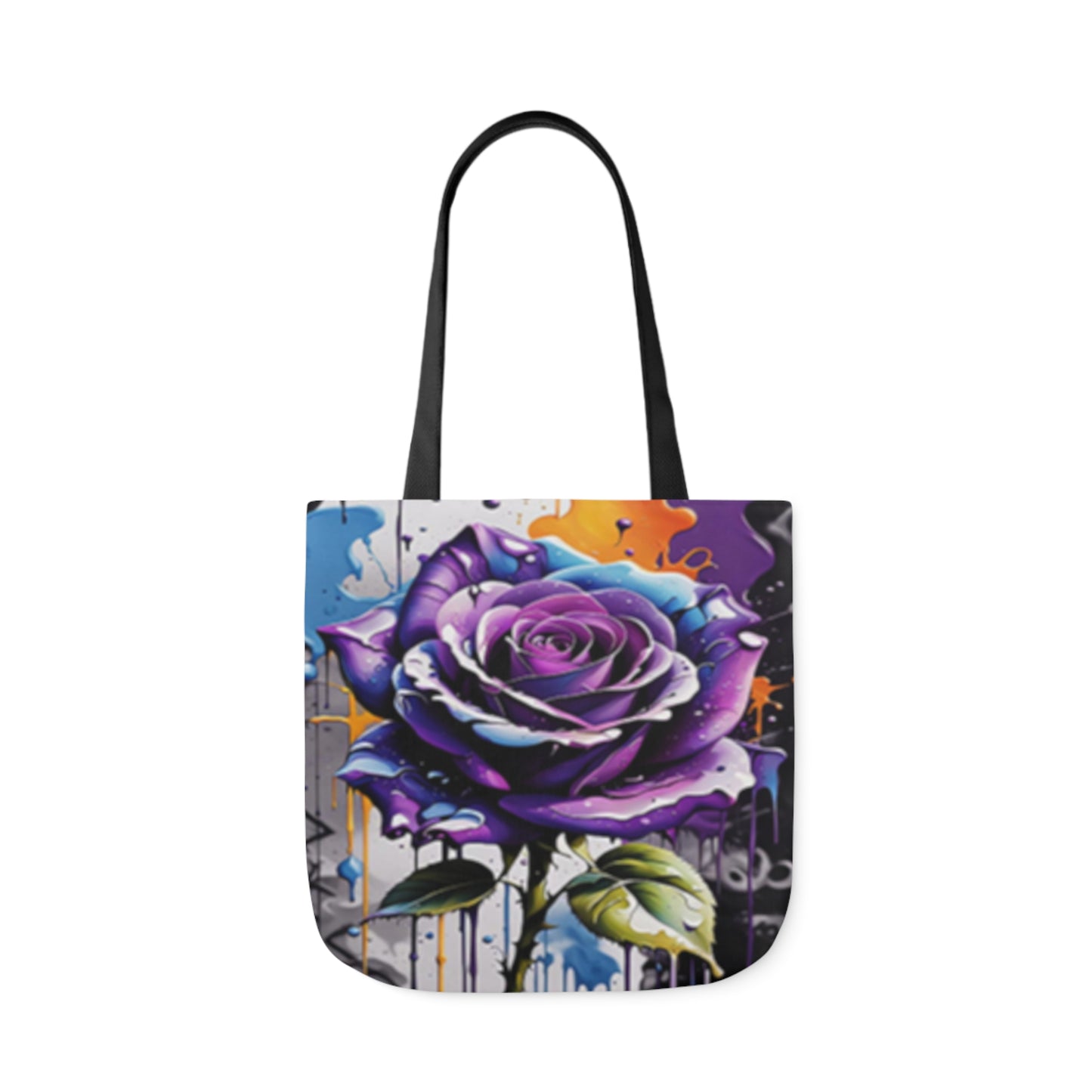 Graffiti Purple Rose Shoulder Tote Bag