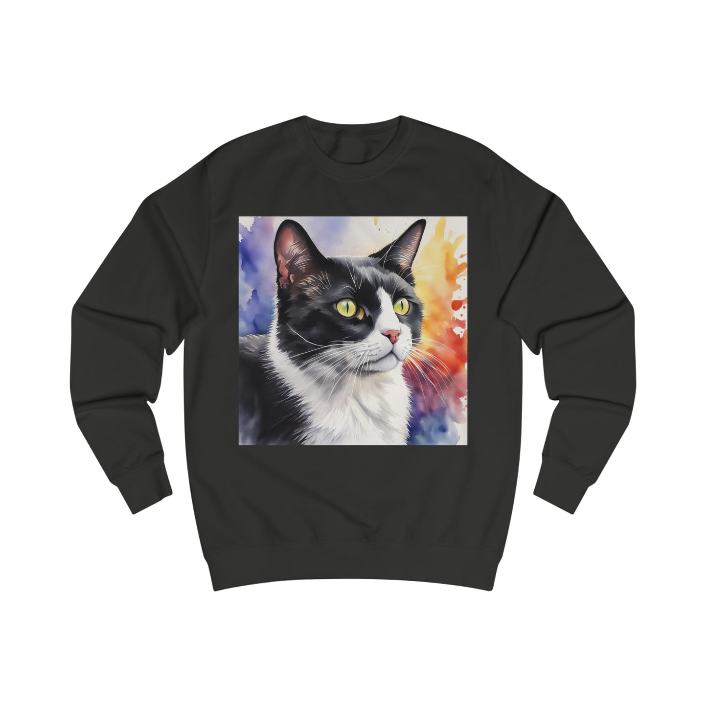 Black And White Tuxedo Cat Watercolor Sweatshirt