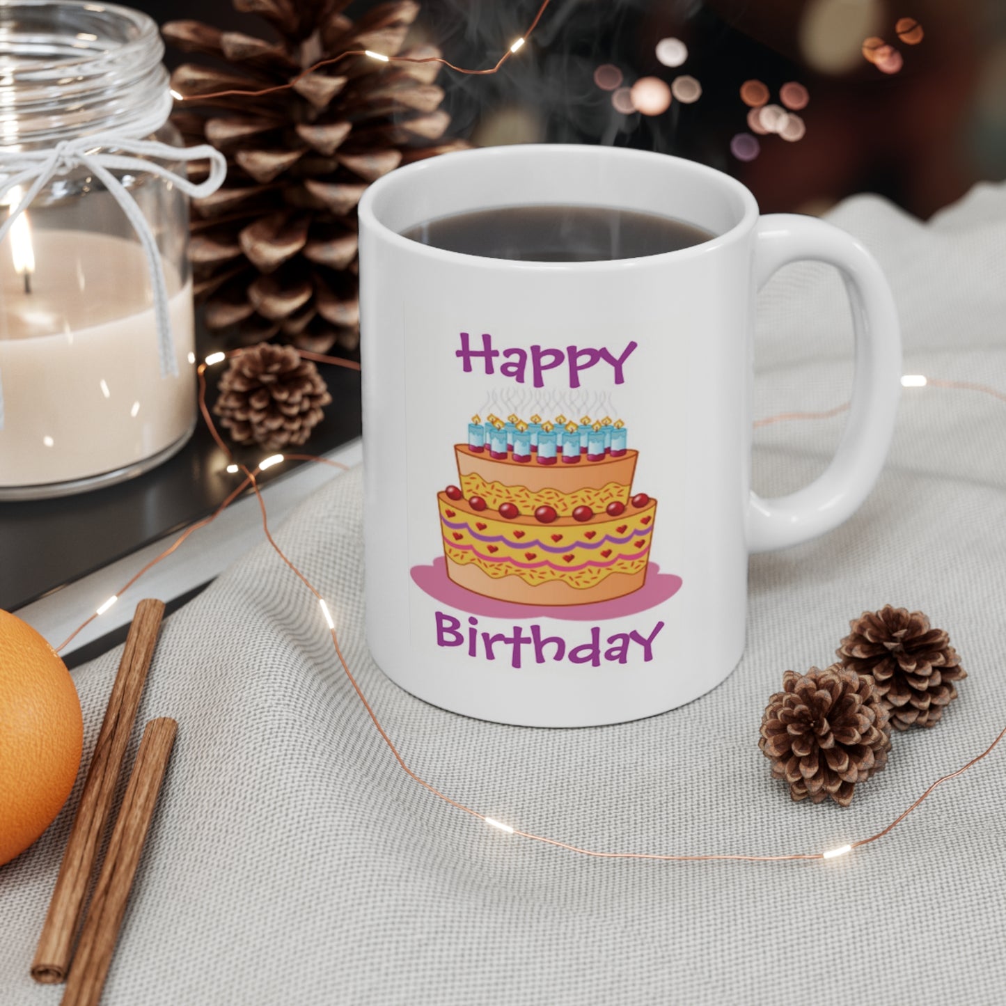 Happy Birthday Big Cake Coffee Mug