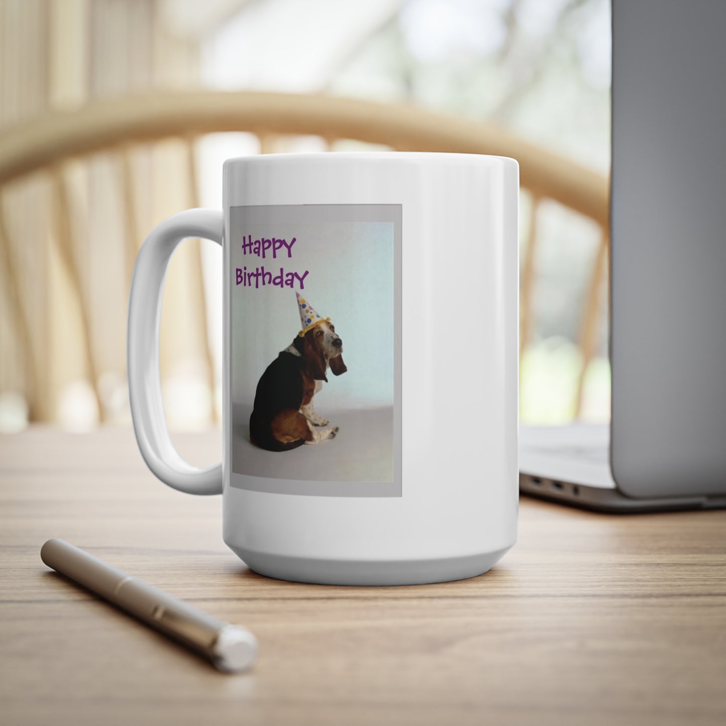 Happy Birthday Basset Dog Coffee Mug