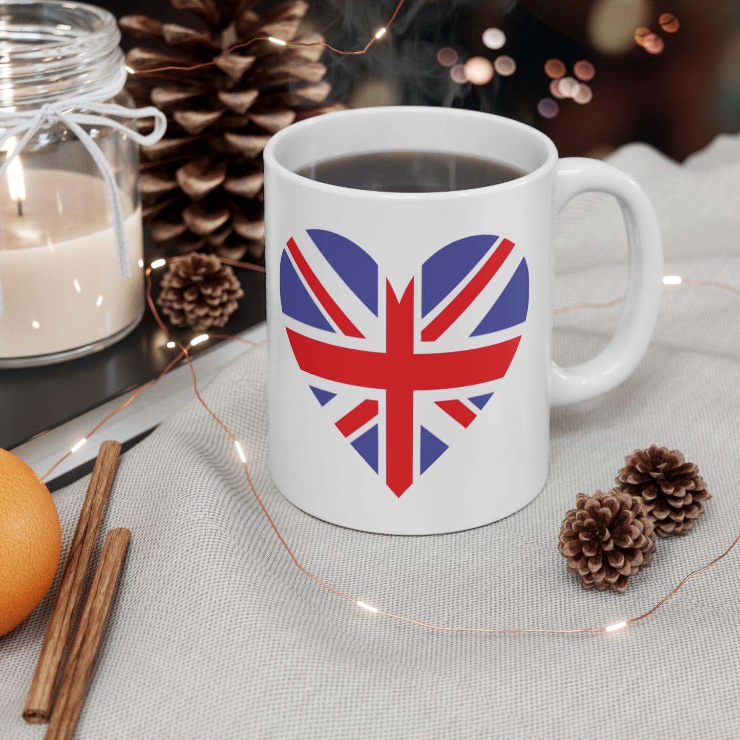 Union Jack Flag Heart Coffee Mug