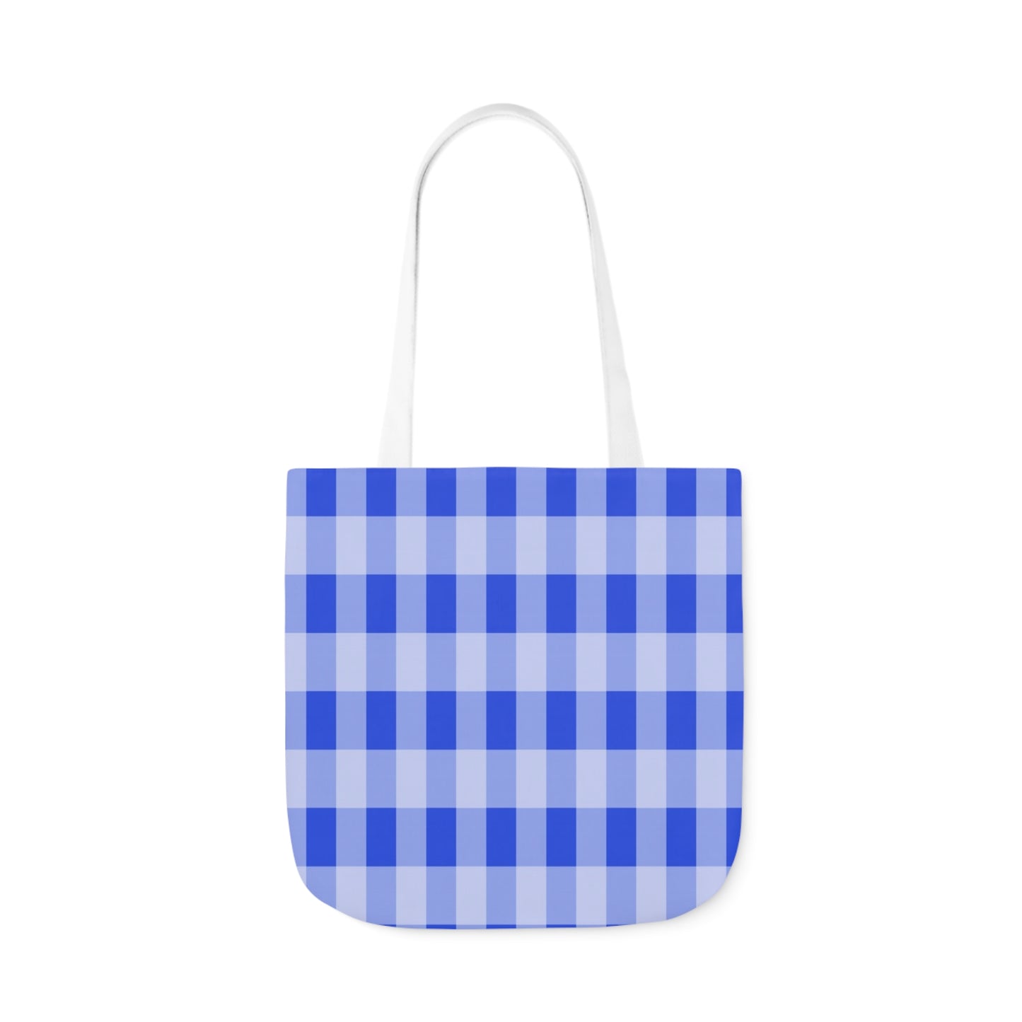 Blue Gingham Check Pattern Shoulder Tote Bag