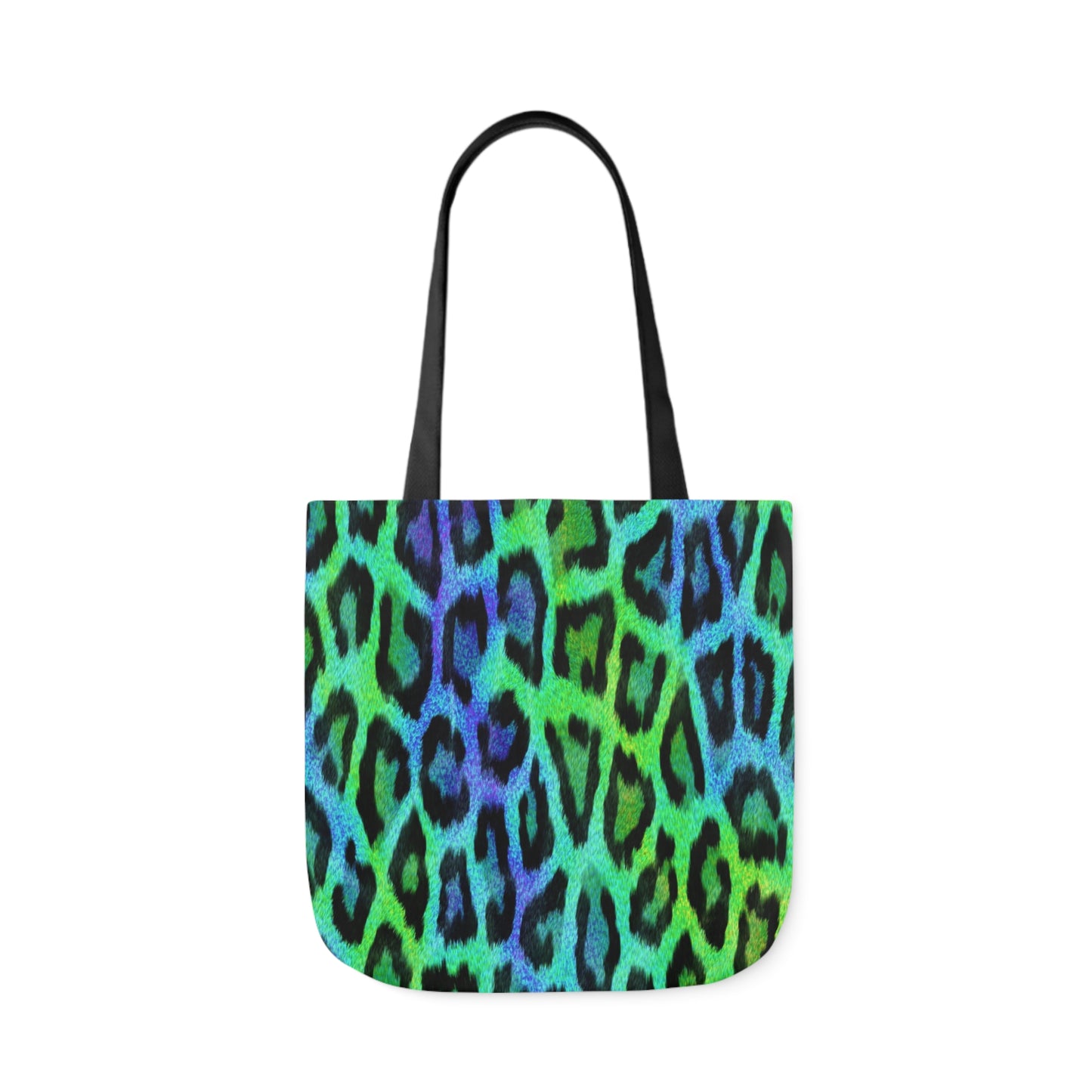 Blue Green Leopard Animal Skin Print Pattern Shoulder Tote Bag