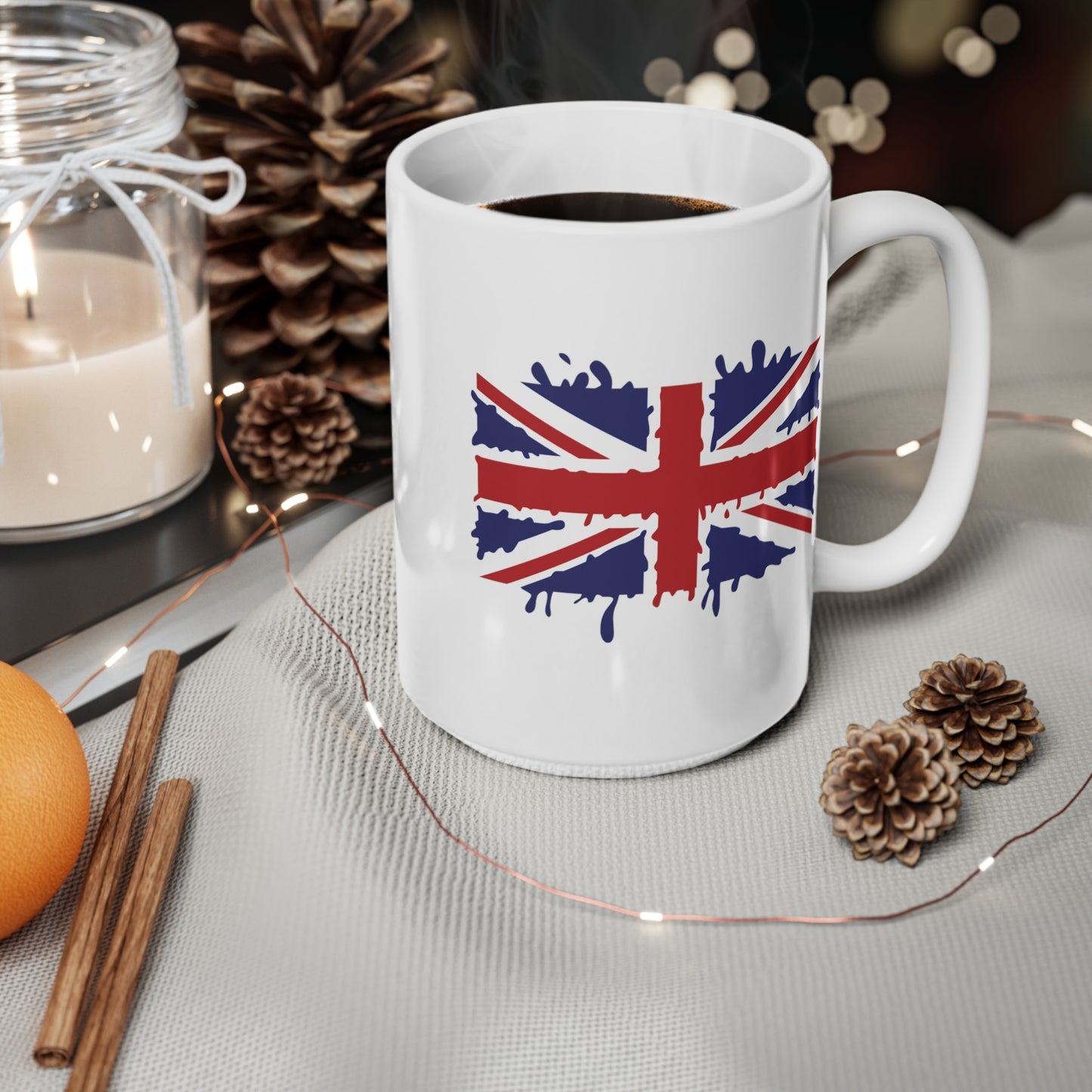 Union Jack Flag Paint Splat Coffee Mug