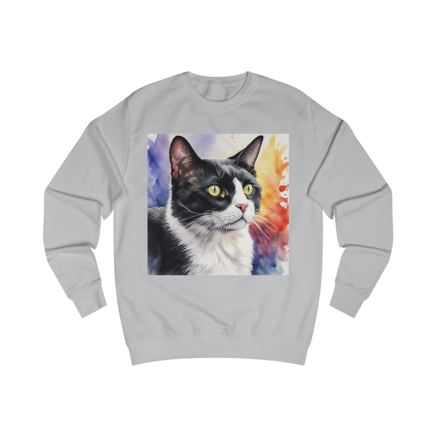 Black And White Tuxedo Cat Watercolor Sweatshirt