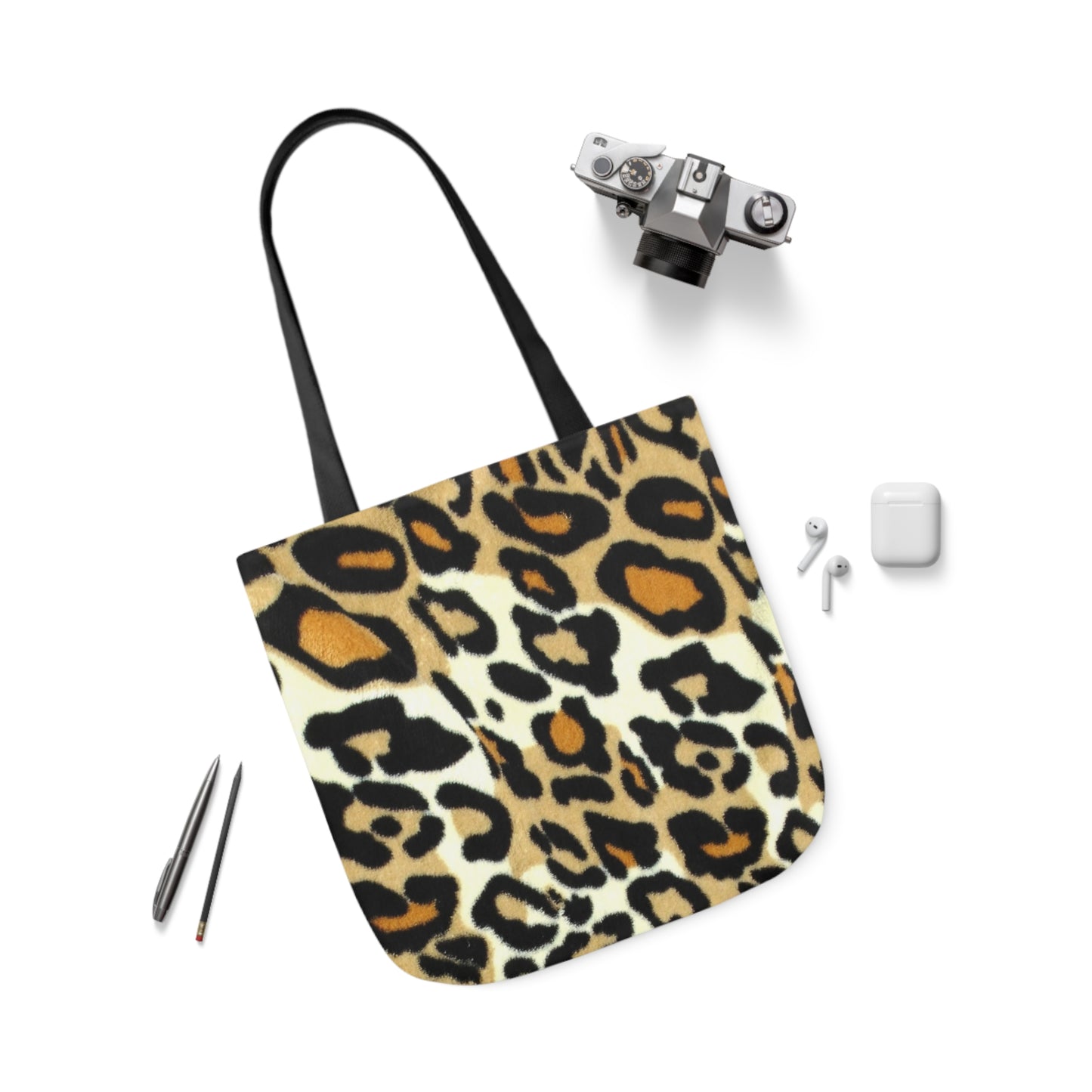 Leopard Skin Fur Print Shoulder Tote Bag