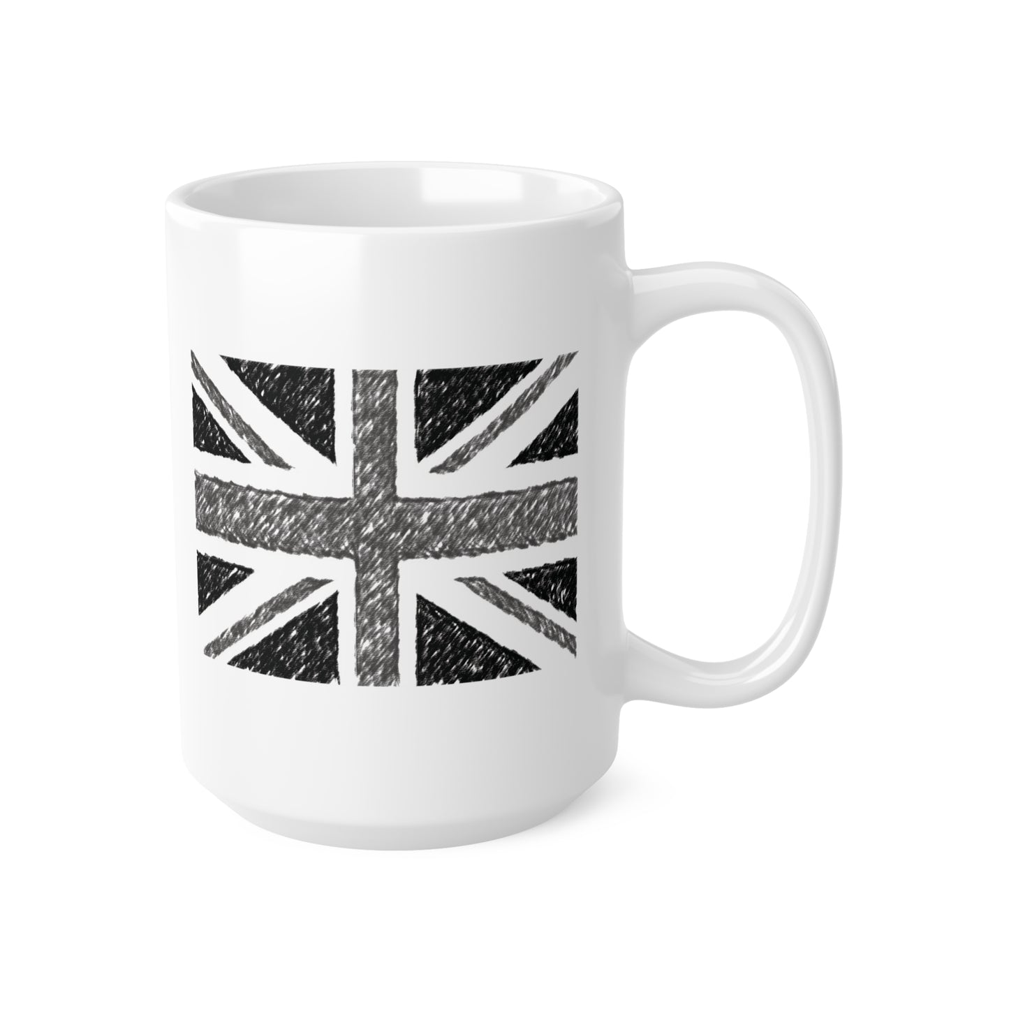 Union Jack Flag Charcoal Coffee Mug