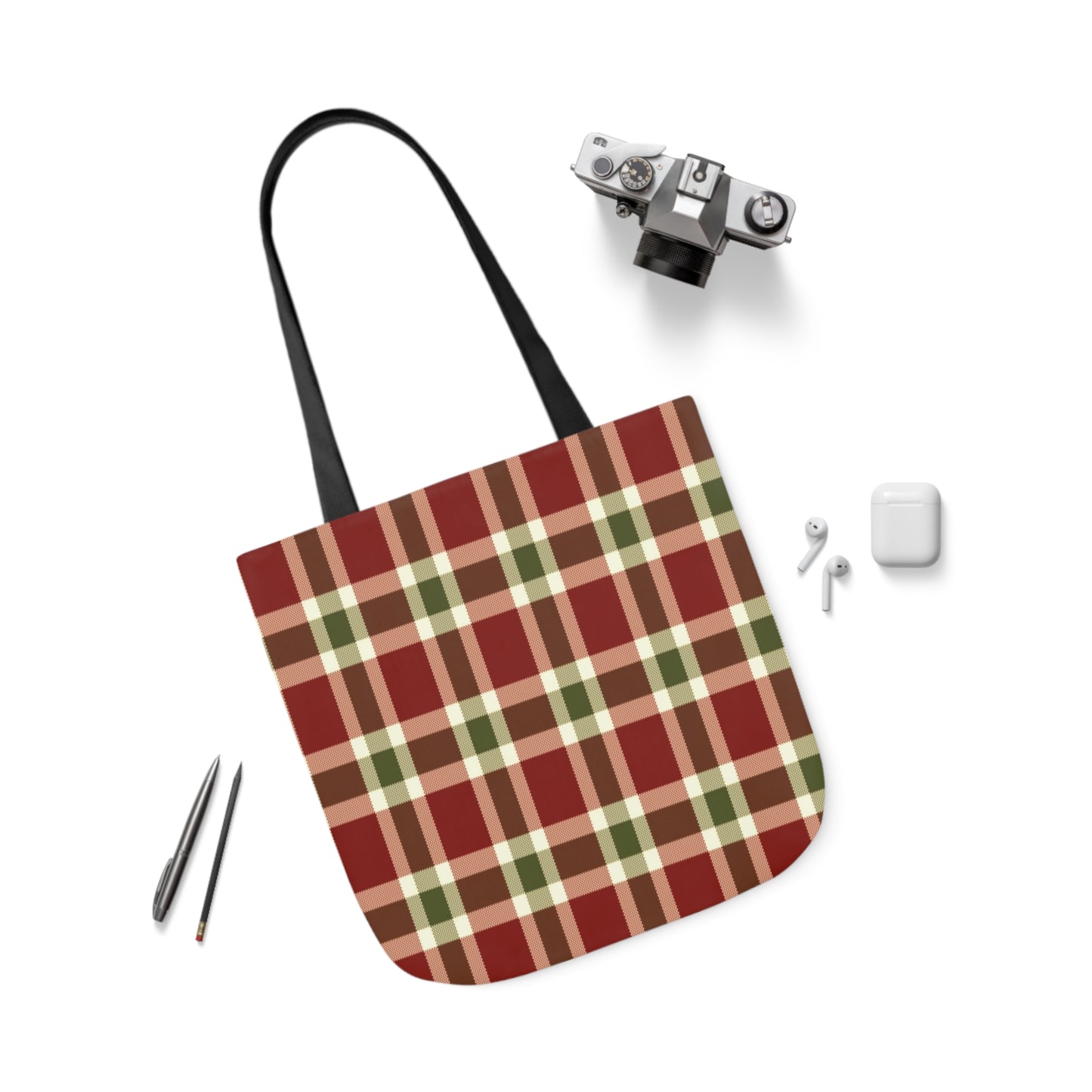 Christmas Red And Green Plaid Tartan Pattern Shoulder Tote Bag