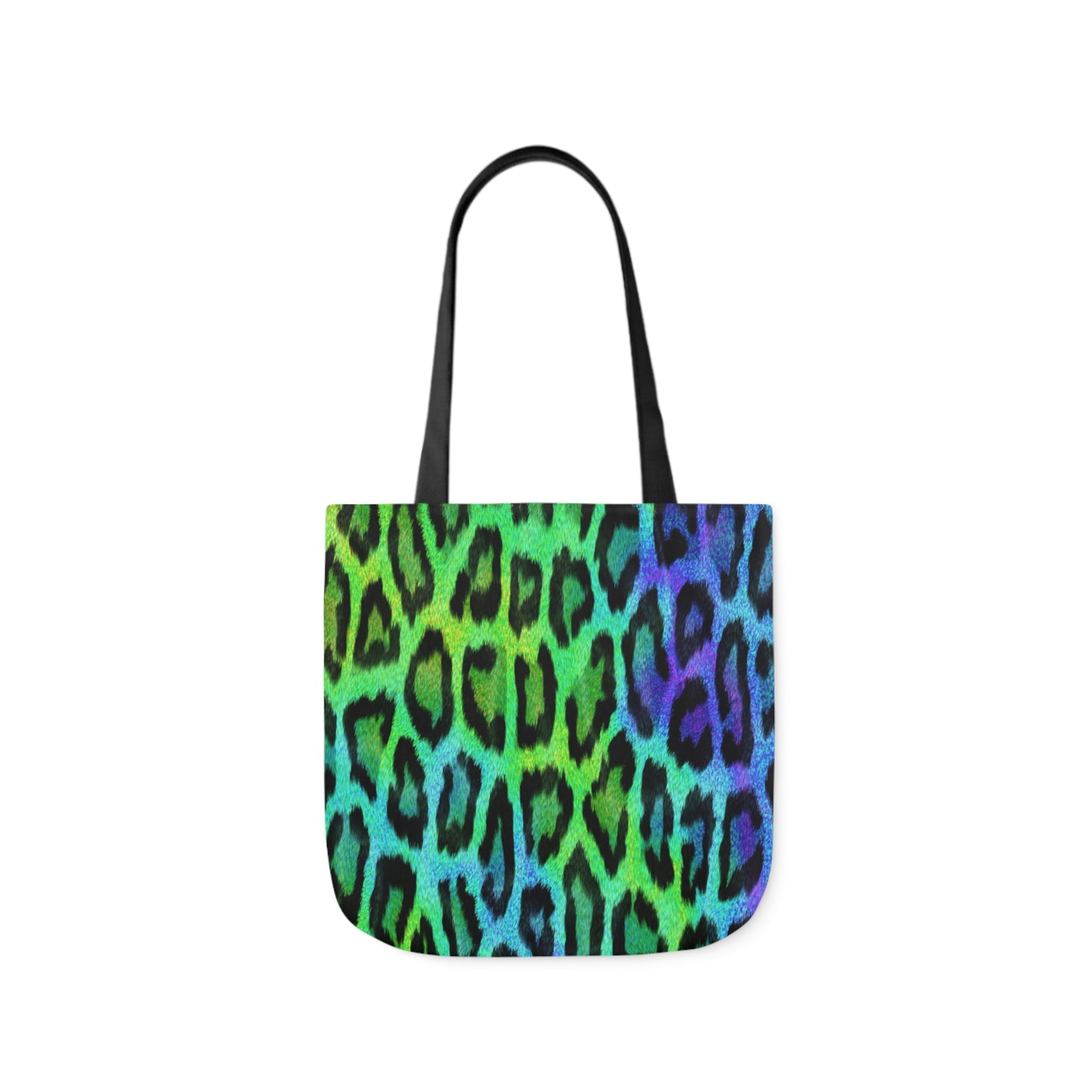 Blue Green Leopard Animal Skin Print Pattern Shoulder Tote Bag