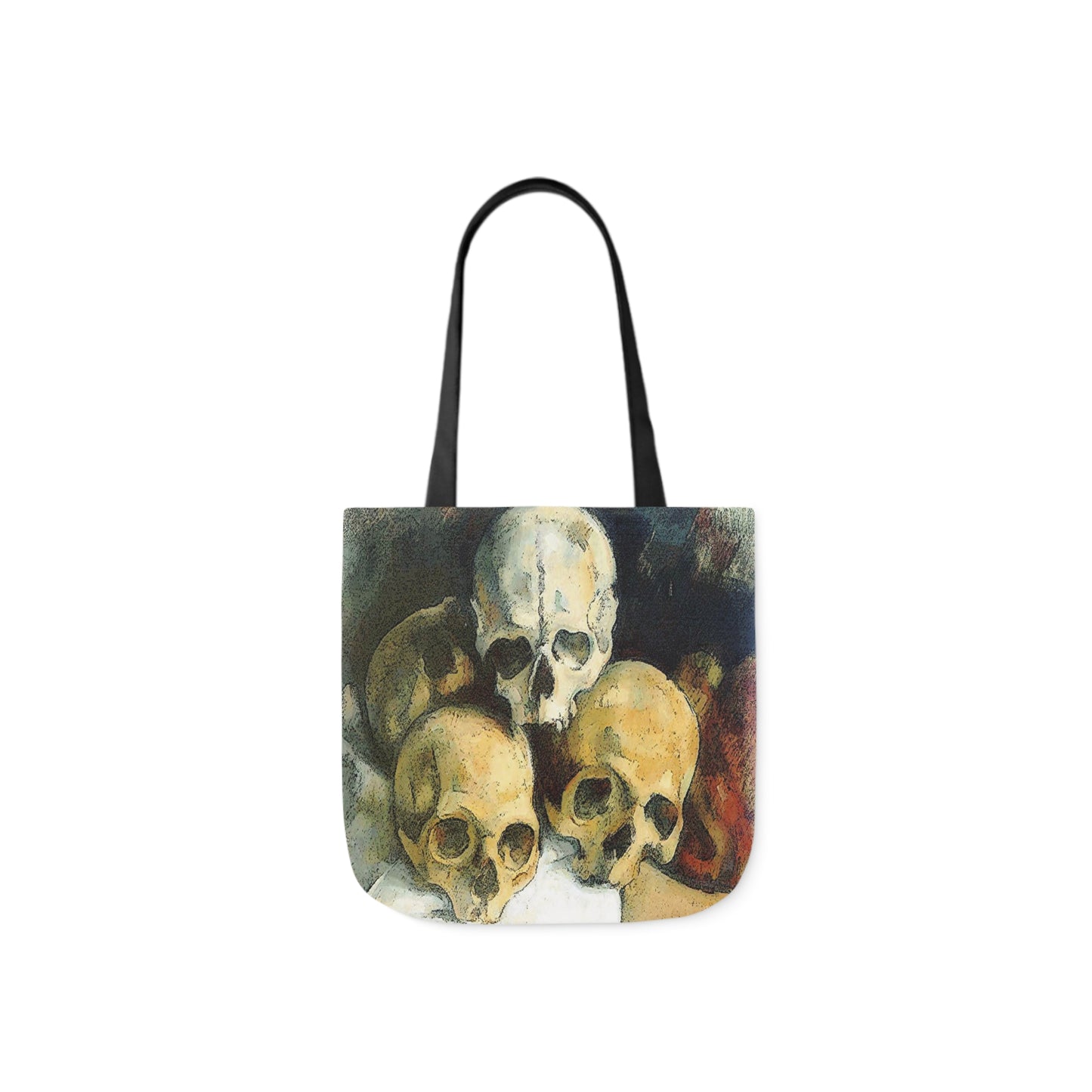 Vintage Pyramid of Skulls Classical Painting Shoulder Tote Bag