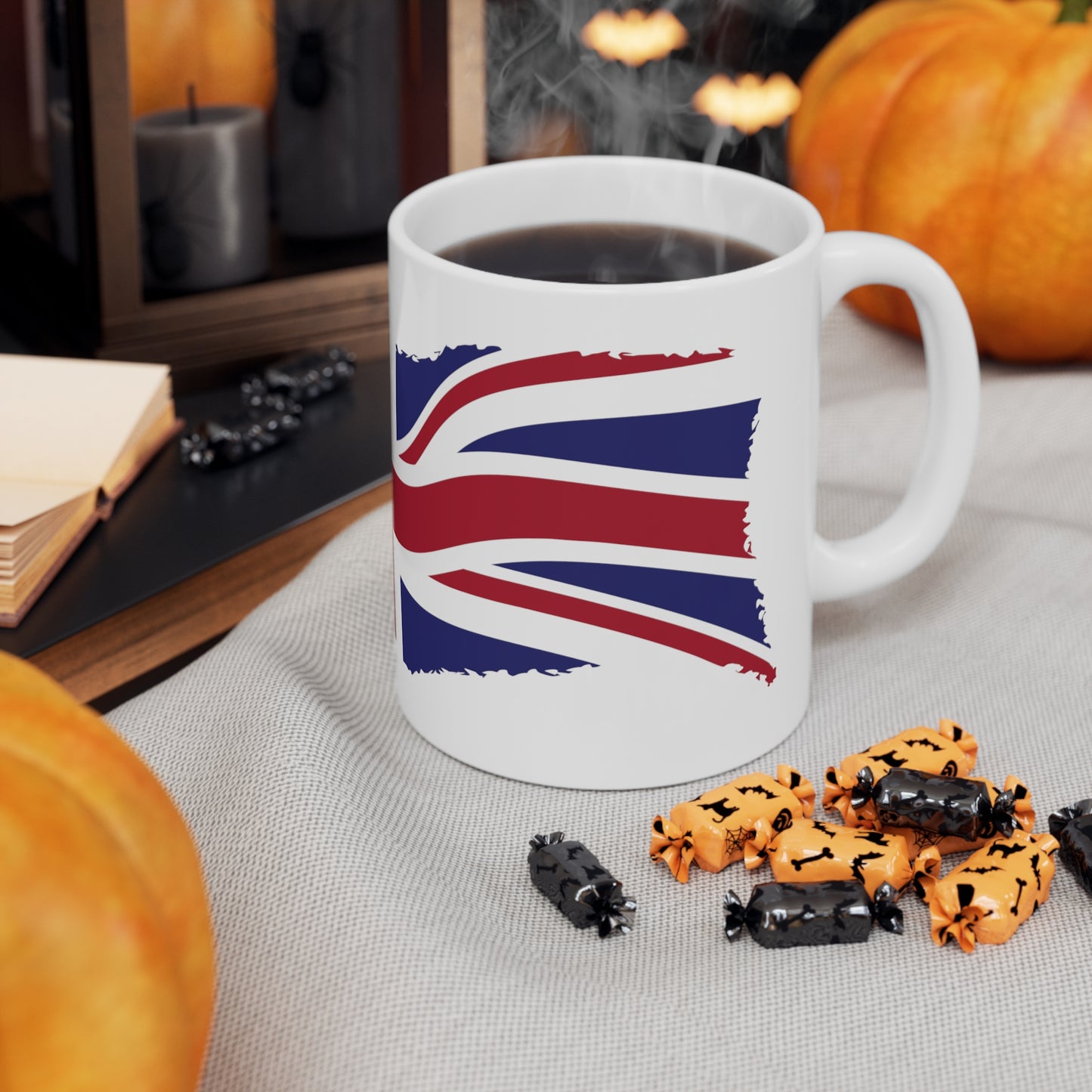 Union Jack Flag Grunge Wrap Around Coffee Mug