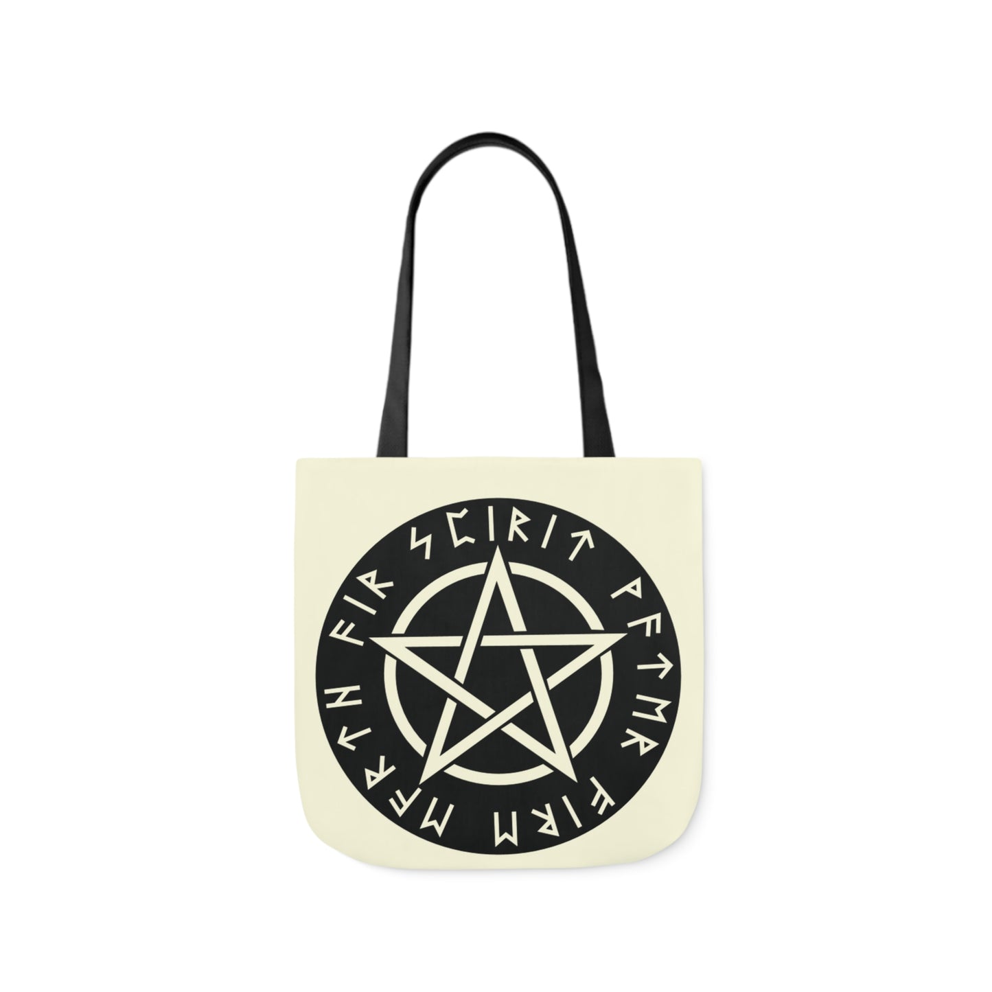 Wiccan Black Runic Pentagram Shoulder Tote Bag