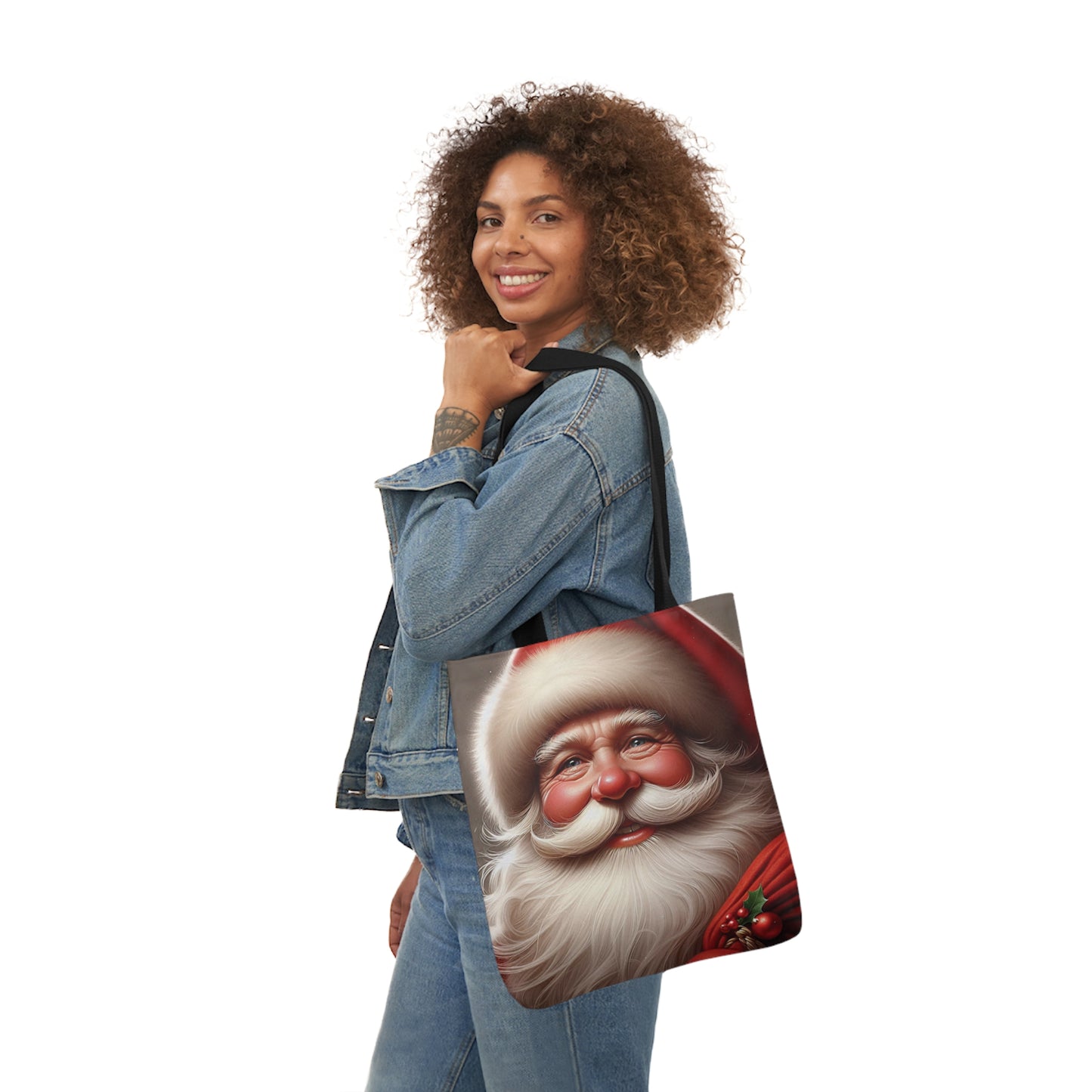 Happy Santa Claus Christmas Shoulder Tote Bag