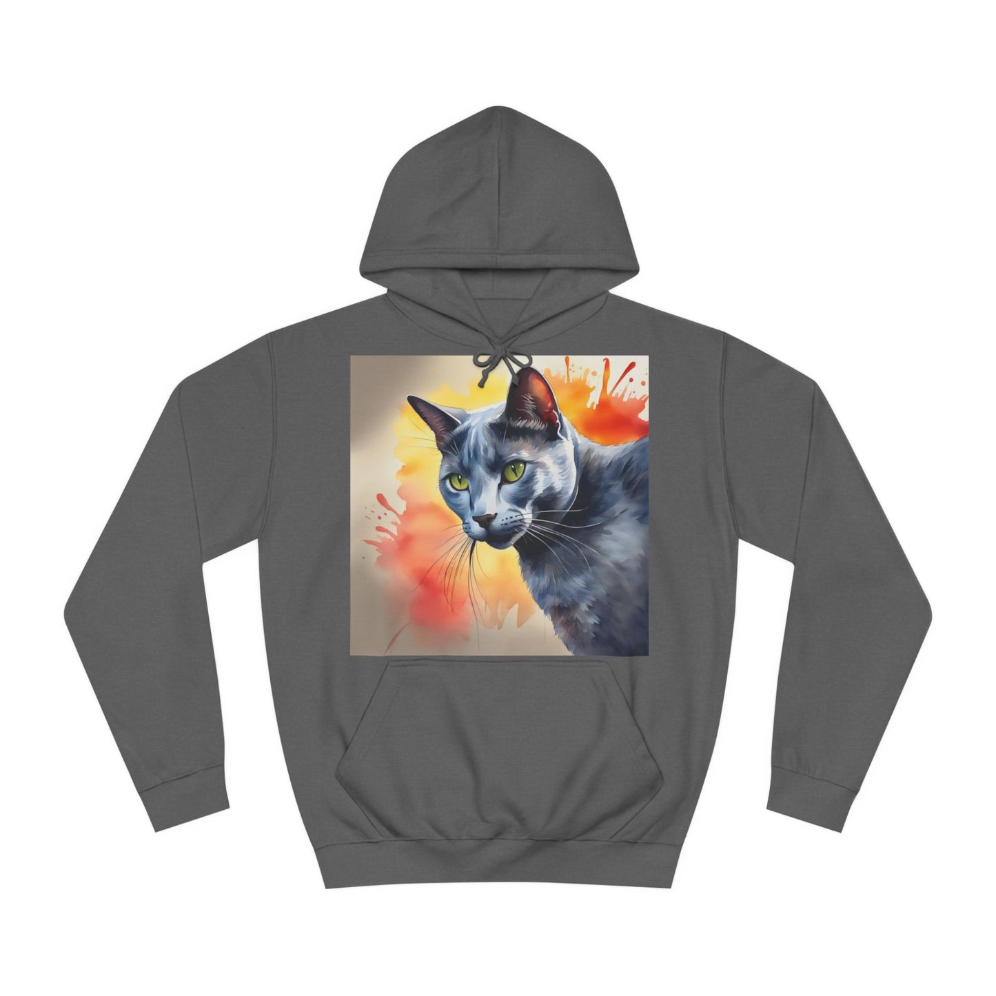 Russian Blue Cat Cute Watercolour Hoodie