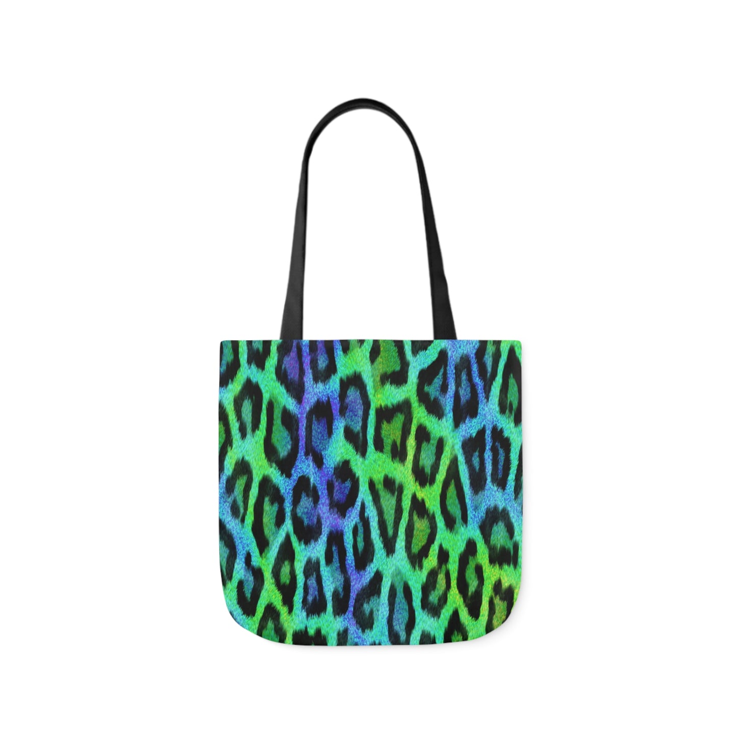 Blue Green Leopard Animal Skin Print Pattern Shoulder Tote Bag