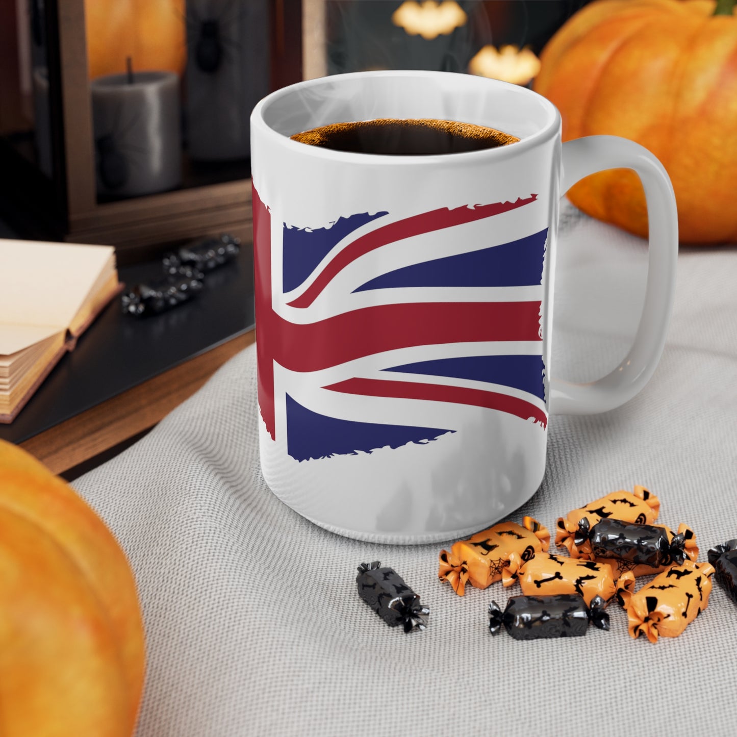 Union Jack Flag Grunge Wrap Around Coffee Mug