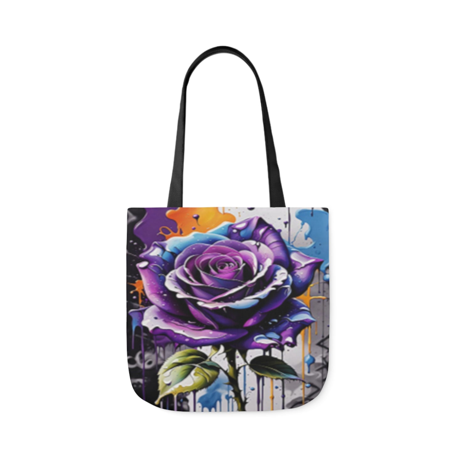 Graffiti Purple Rose Shoulder Tote Bag