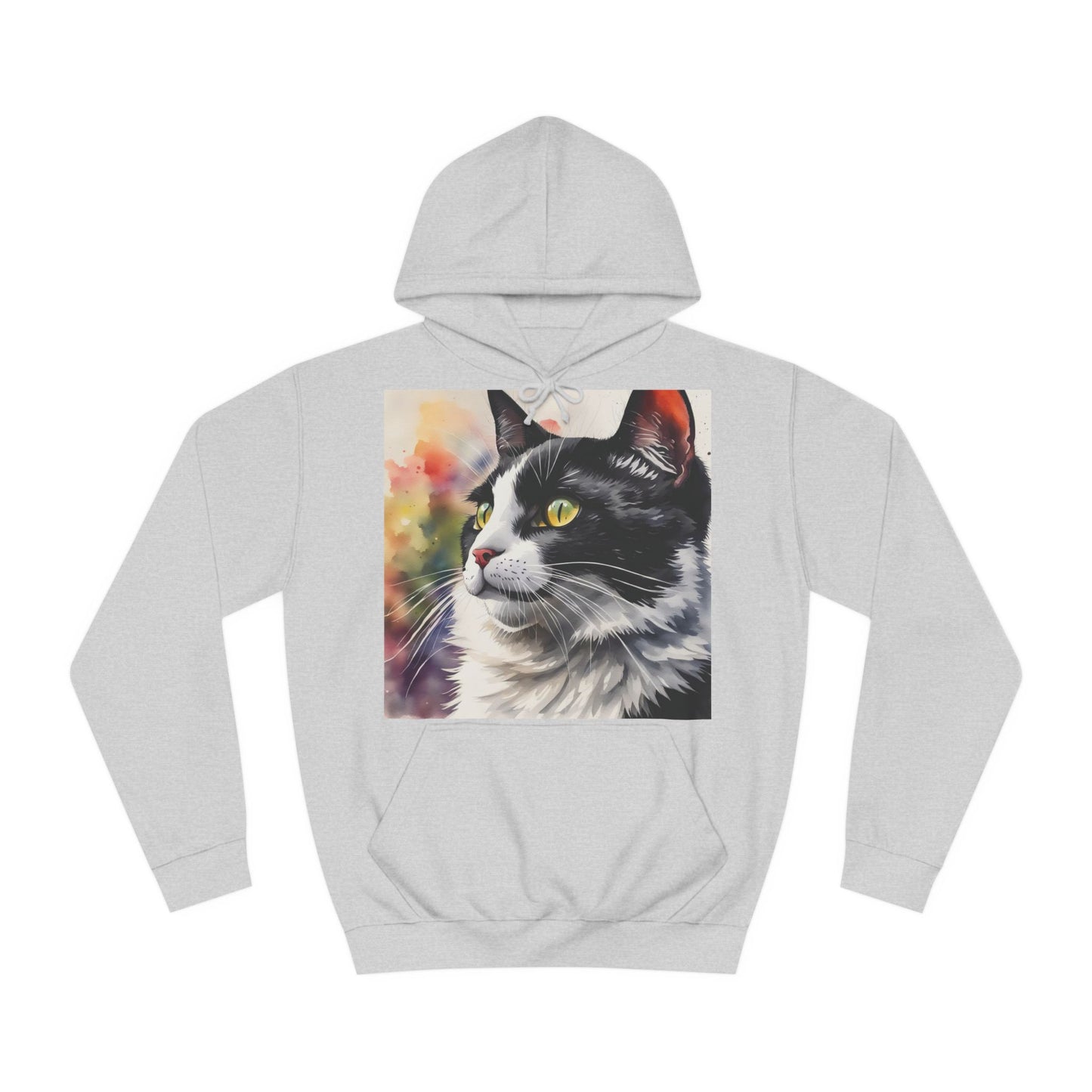 Black And White Cat Cute Watercolor Hoodie