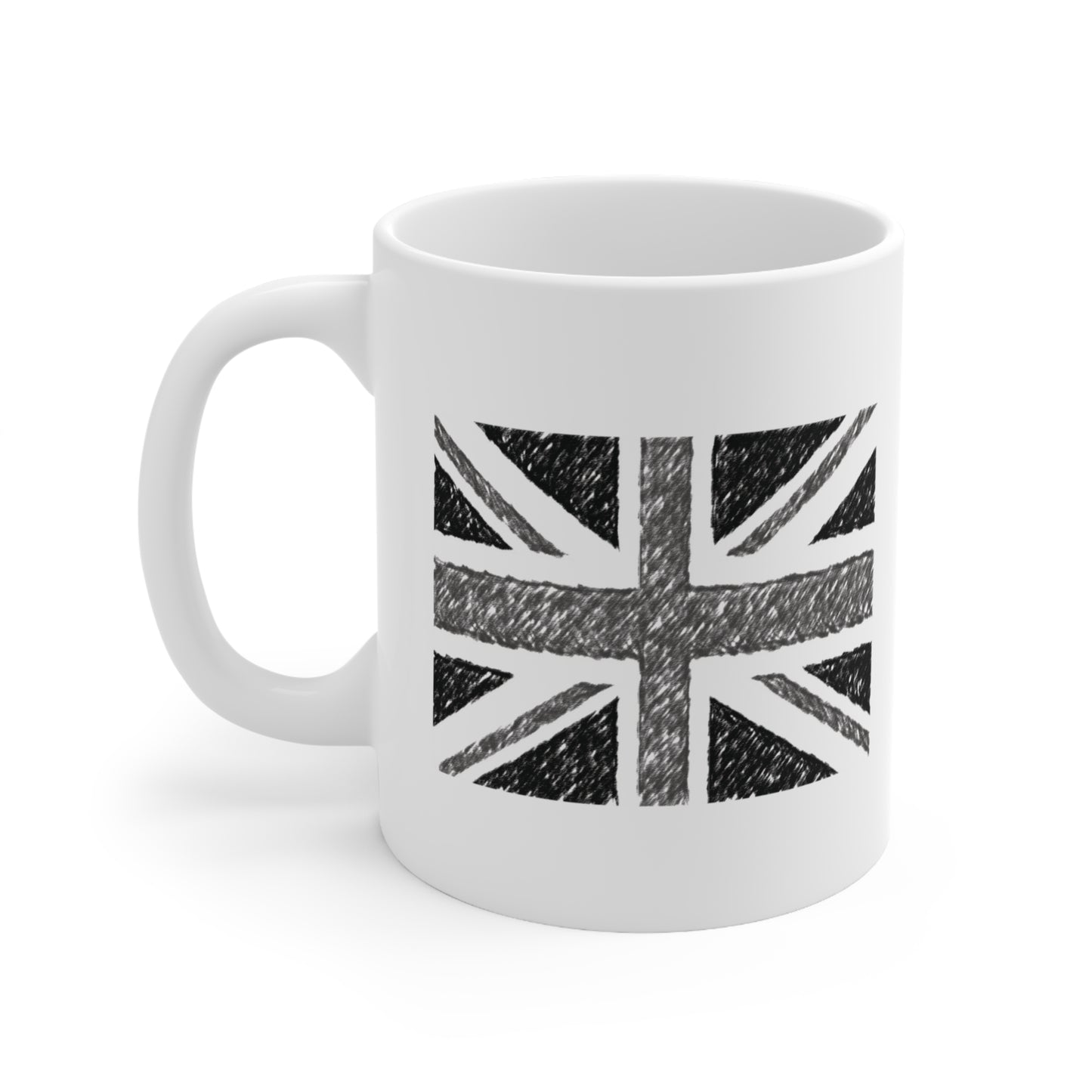 Union Jack Flag Charcoal Coffee Mug