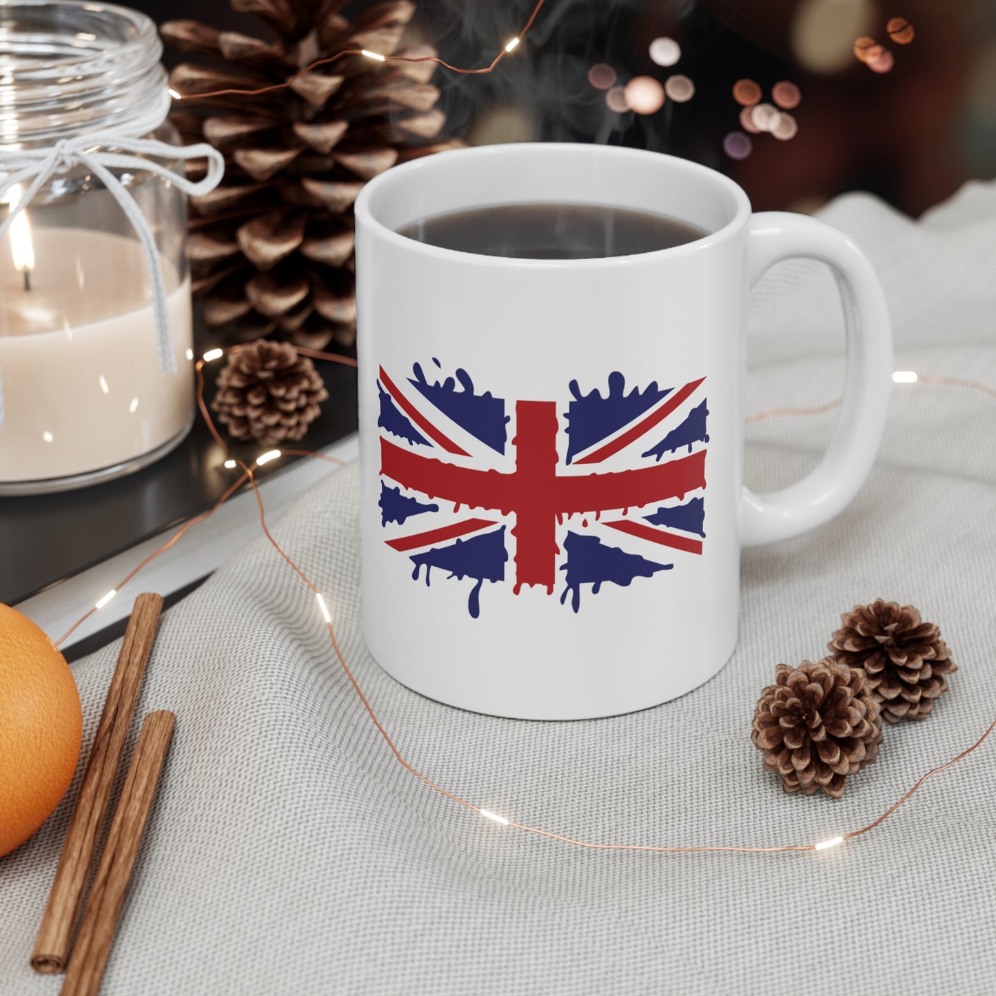 Union Jack Flag Paint Splat Coffee Mug