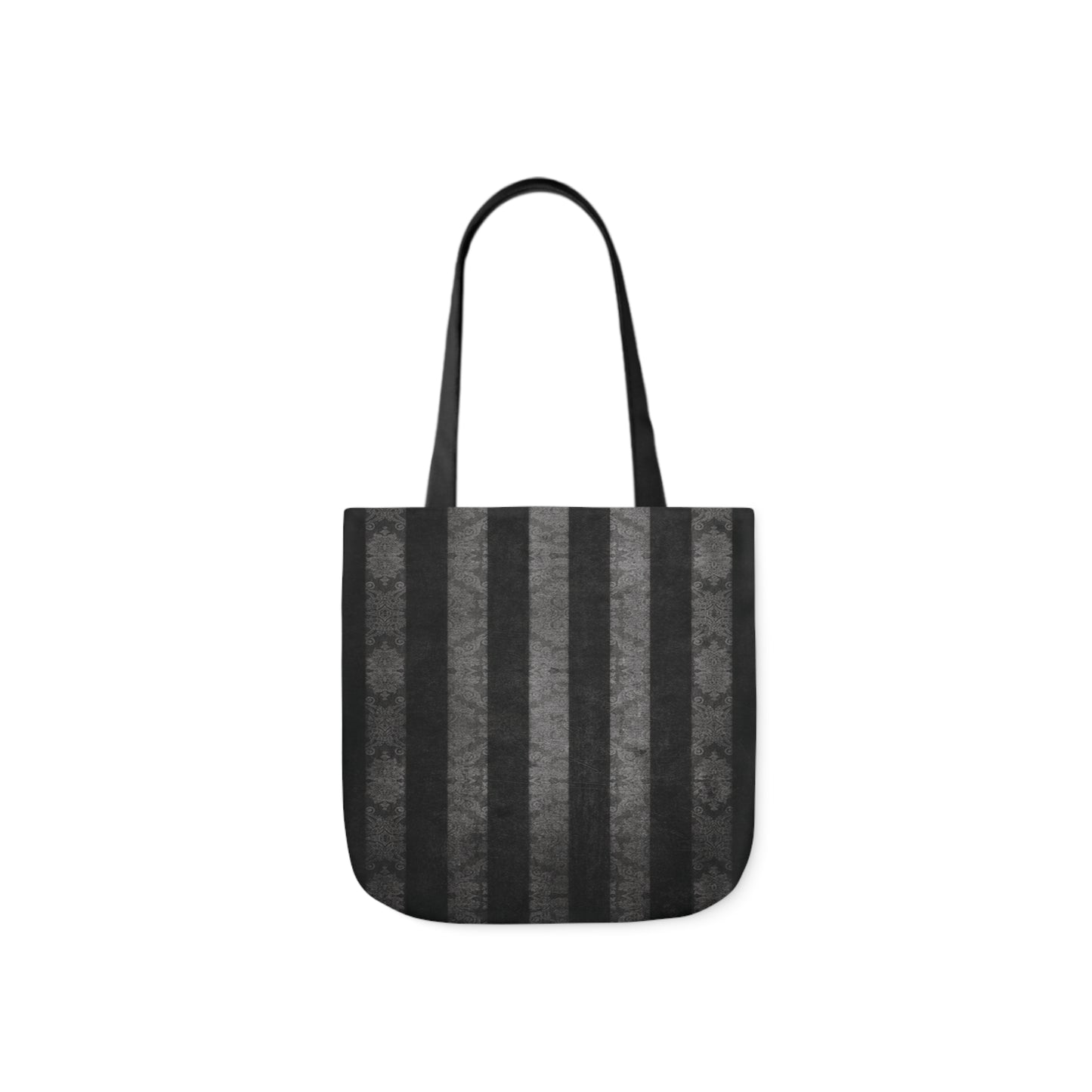 Damask Black And Grey Goth Stripes Distressed Pattern Shoulder Tote Bag