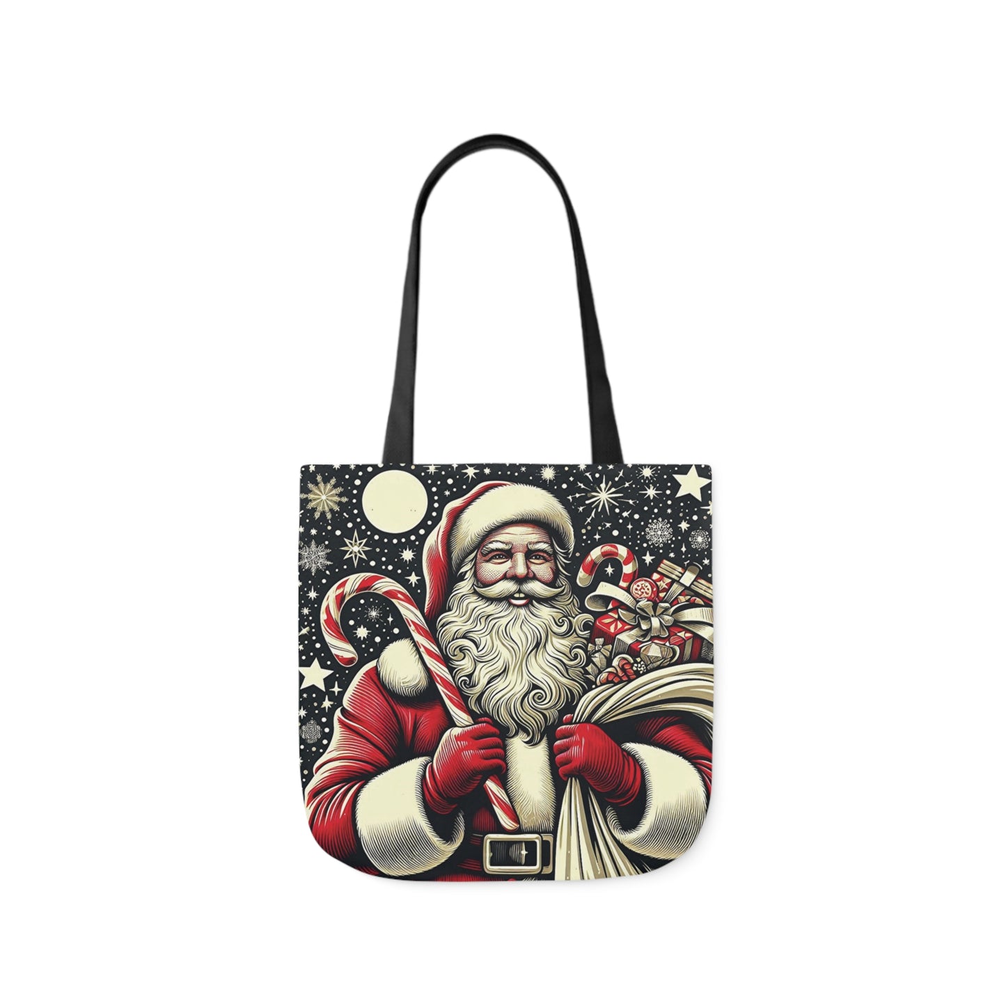 Winters Night Santa Claus Shop Shoulder Tote Bag