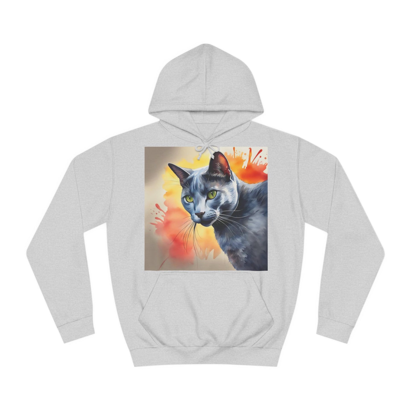 Russian Blue Cat Cute Watercolour Hoodie