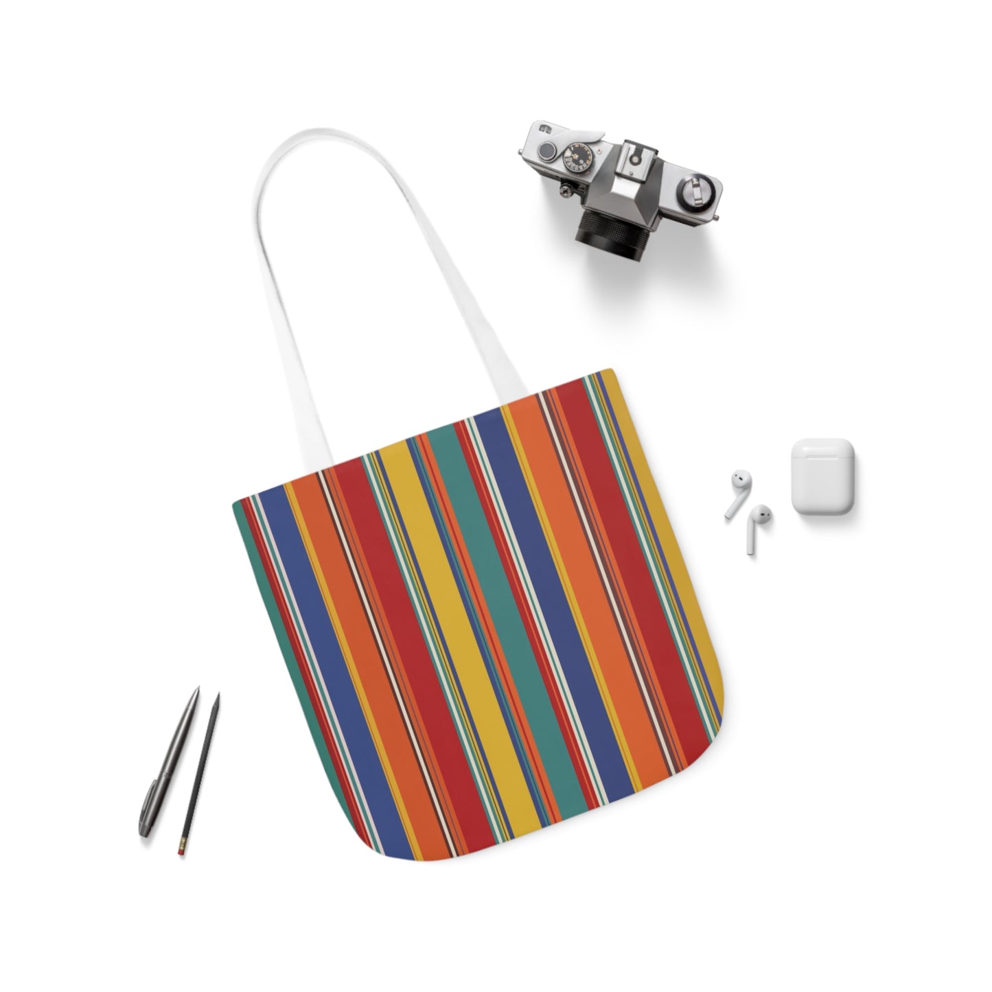 Oxford Rainbow Colourful Stripes Bold Pattern Shoulder Tote Bag