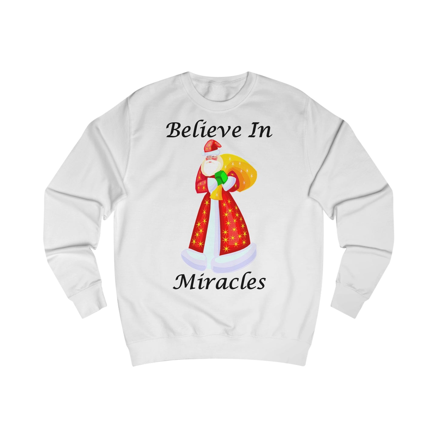 Believe In Miracles Santa Stars Christmas Sweatshirt