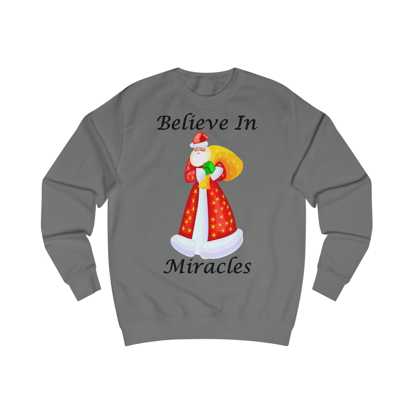 Believe In Miracles Santa Stars Christmas Sweatshirt