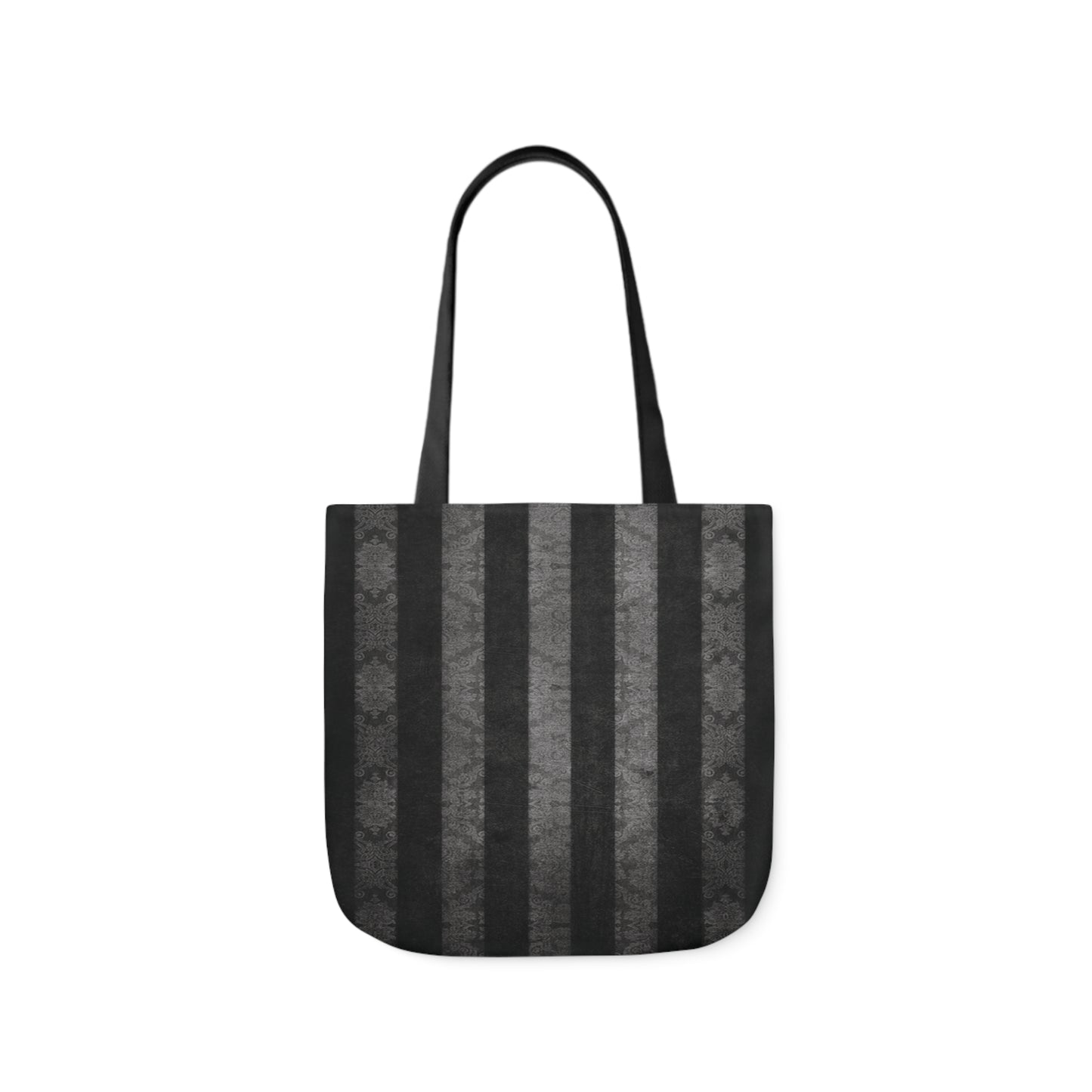 Damask Black And Grey Goth Stripes Distressed Pattern Shoulder Tote Bag