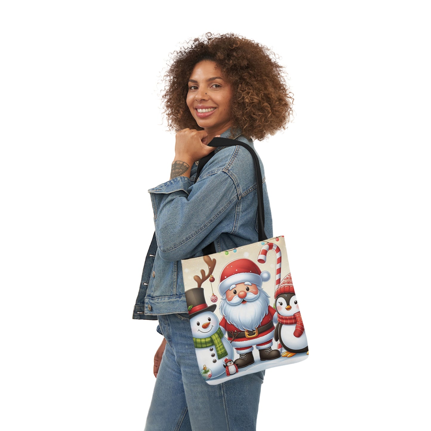 Christmas Santa And Friends Shoulder Tote Bag