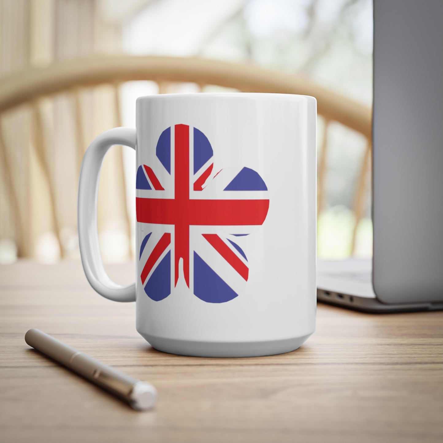 Union Jack Flag Flower Coffee Mug