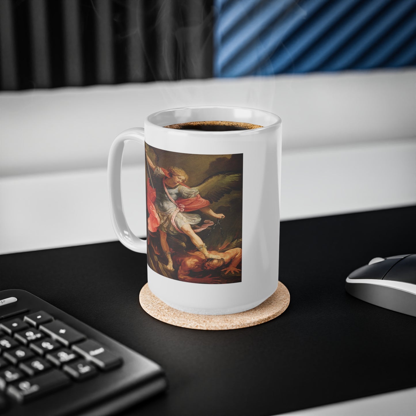 Archangel Michael Defeating Satan Coffee Mug