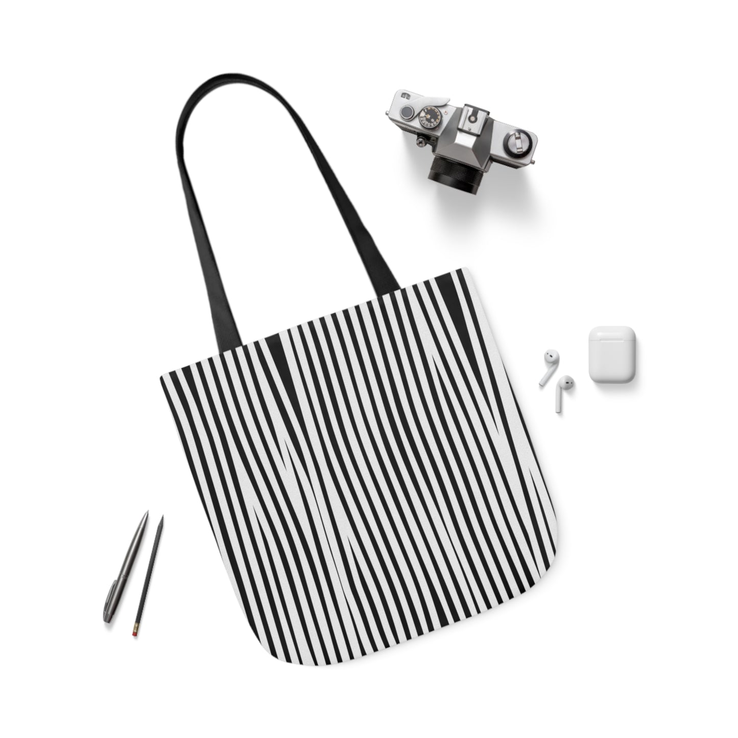 Black And White Animal Stripes Pattern Shoulder Tote Bag