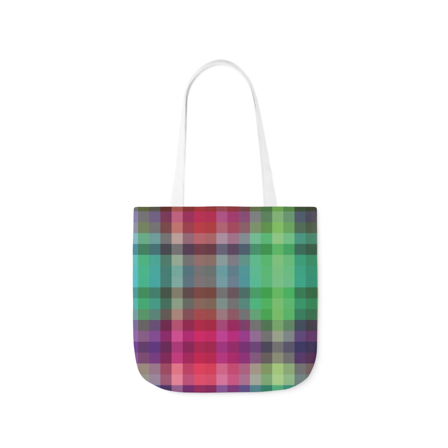 Rainbow Multi Colour Tartan Pattern Shoulder Tote Bag