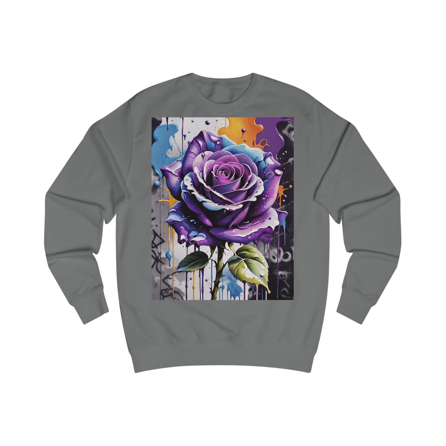 Graffiti Purple Rose Sweatshirt