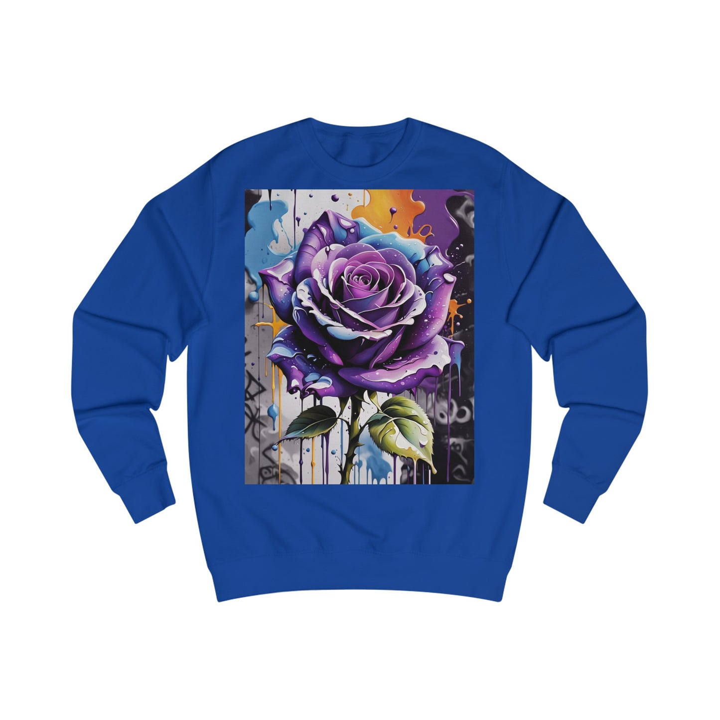 Graffiti Purple Rose Sweatshirt