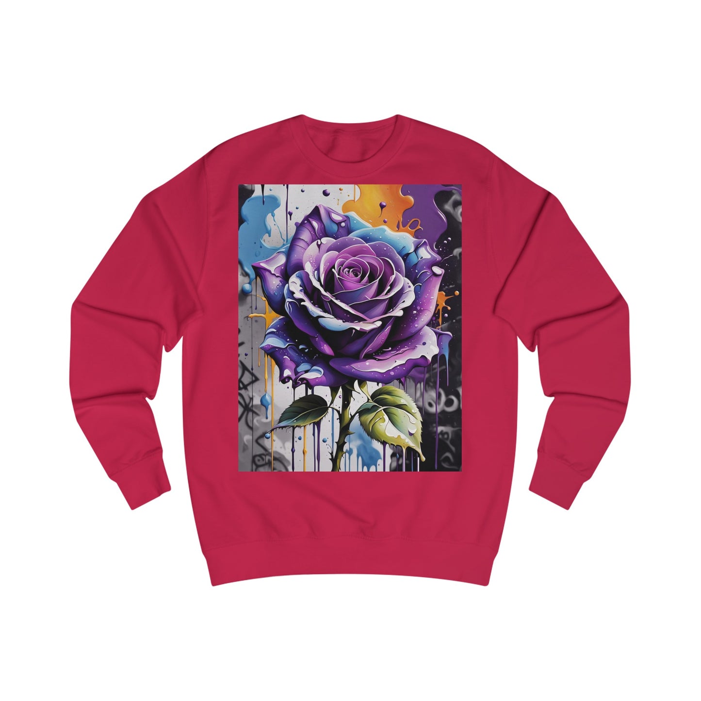 Graffiti Purple Rose Sweatshirt